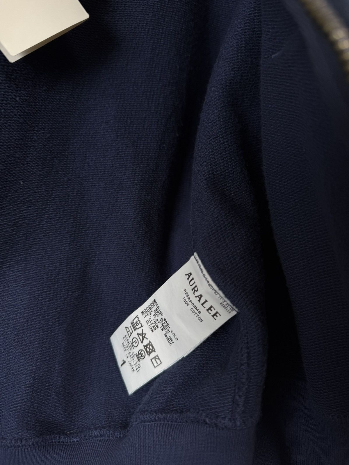 Auralee AURALEE Product dyed pima light sweat zip parka LIGHT NAVY Size S / US 4 / IT 40 - 8 Thumbnail