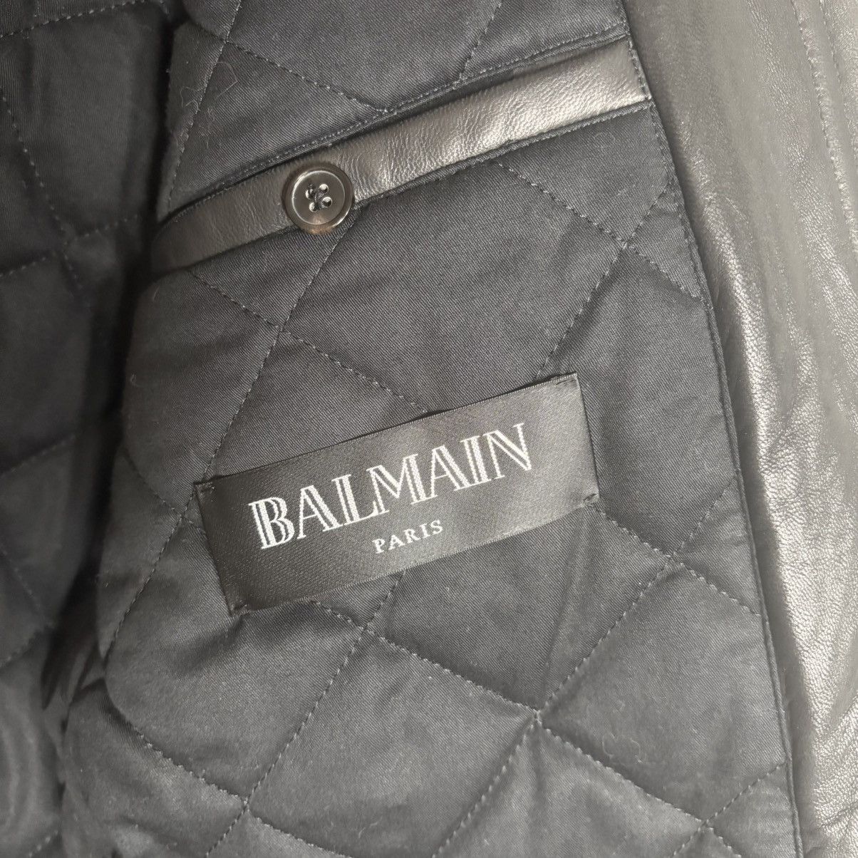 Balmain Balmain Quilted Lambskin Leather Collared Jacket Size US M / EU 48-50 / 2 - 8 Thumbnail
