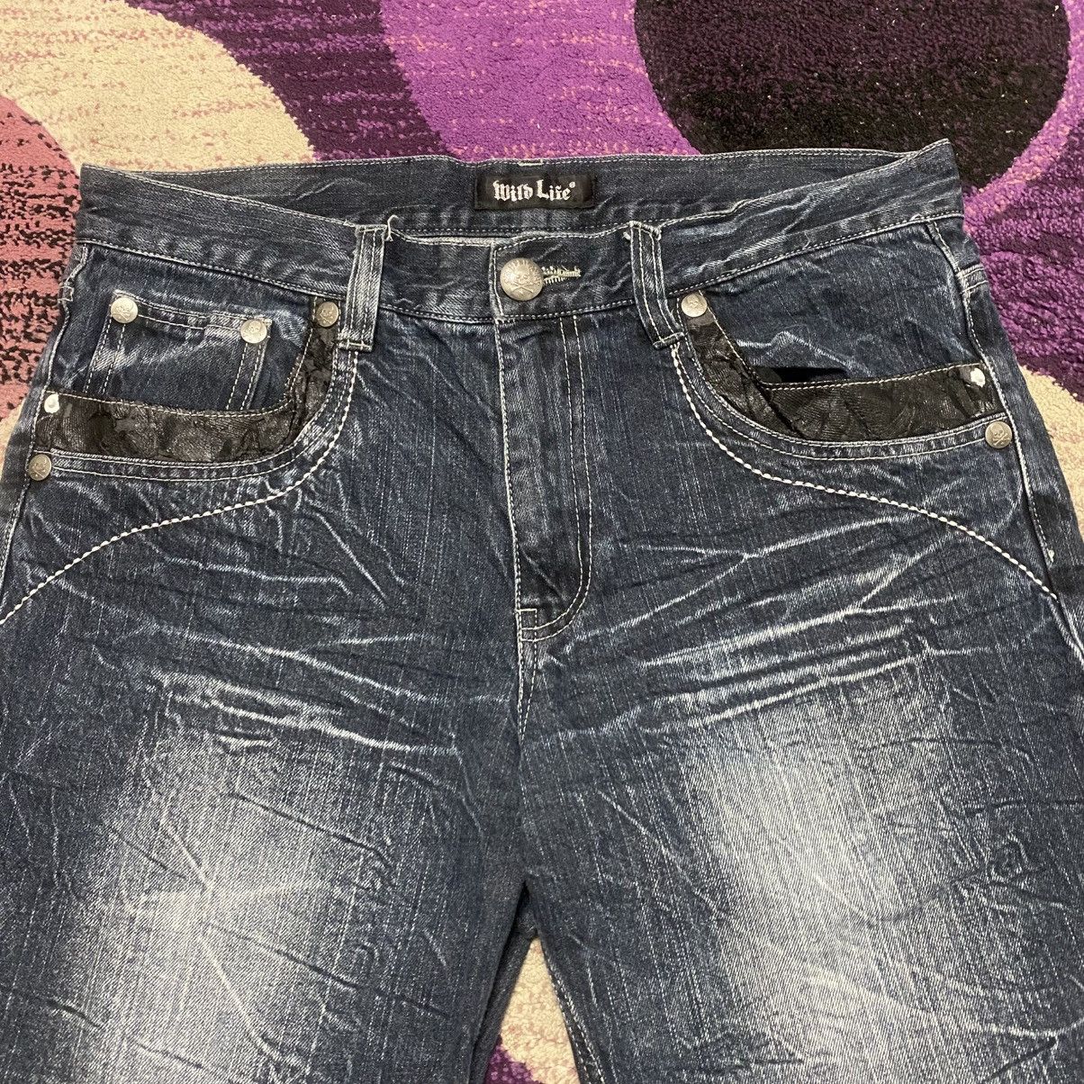 Other Wild Life Y2K Skullbones Punk Style Jorts Size US 34 / EU 50 - 2 Thumbnail