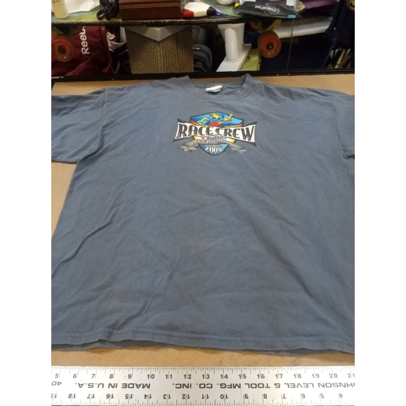 Reebok VINTAGE Rock N Roll Marathon Reebok SS T-Shirt 2XL Men Blue 2004 Chest 48" Size US XXL / EU 58 / 5 - 4 Thumbnail