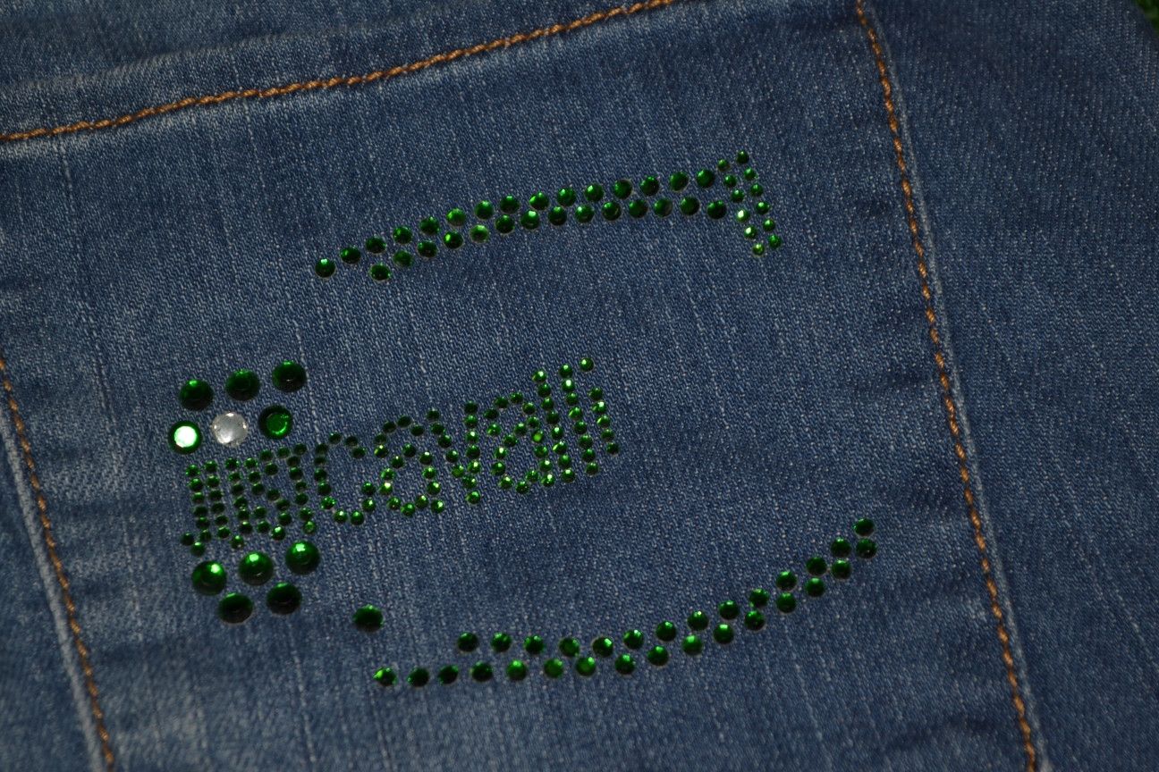 Just Cavalli × Roberto Cavalli Just Cavalli Vintage Y2K Crystals Flare Jeans Size 30" / US 8 / IT 44 - 12 Thumbnail