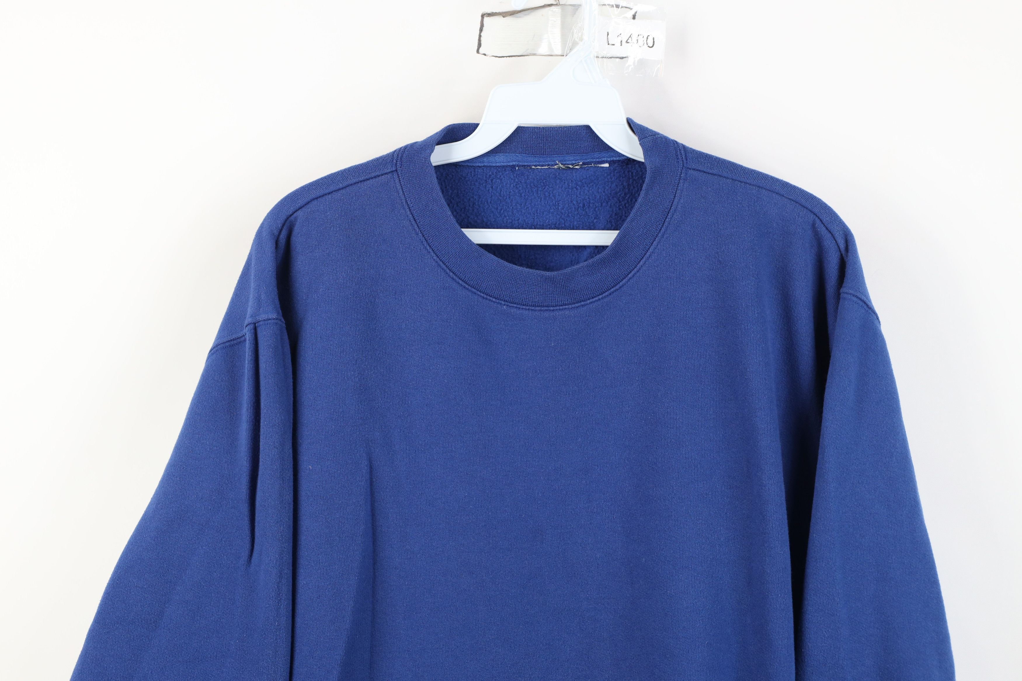 Vintage Vintage 90s Streetwear Boxy Crewneck Sweatshirt Royal Blue Size XXL / US 16-18 / IT 52-54 - 2 Thumbnail