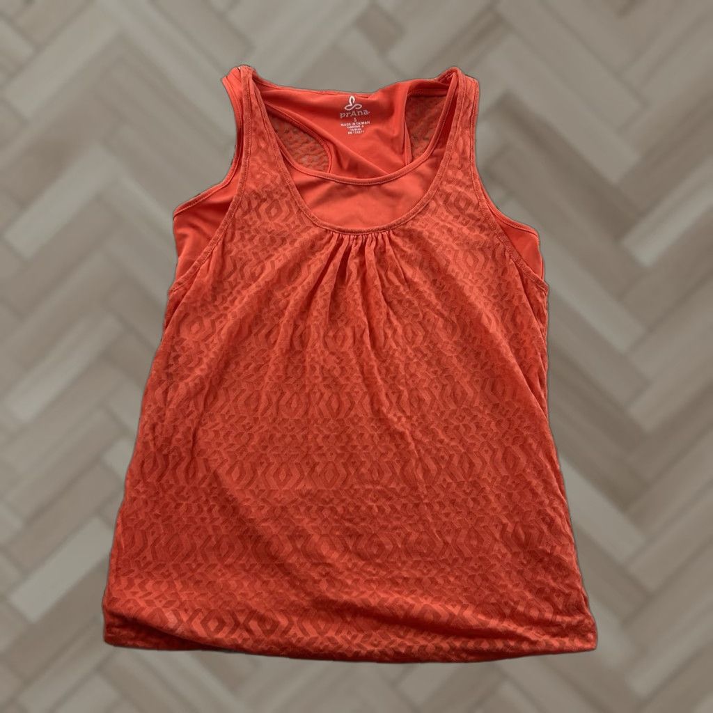 Prana prAna Sleeveless Mika Tank Top Women's S Peach Orange Tank Sleeveless Activewear Womens 90s? Size S / US 4 / IT 40 - 1 Thumbnail