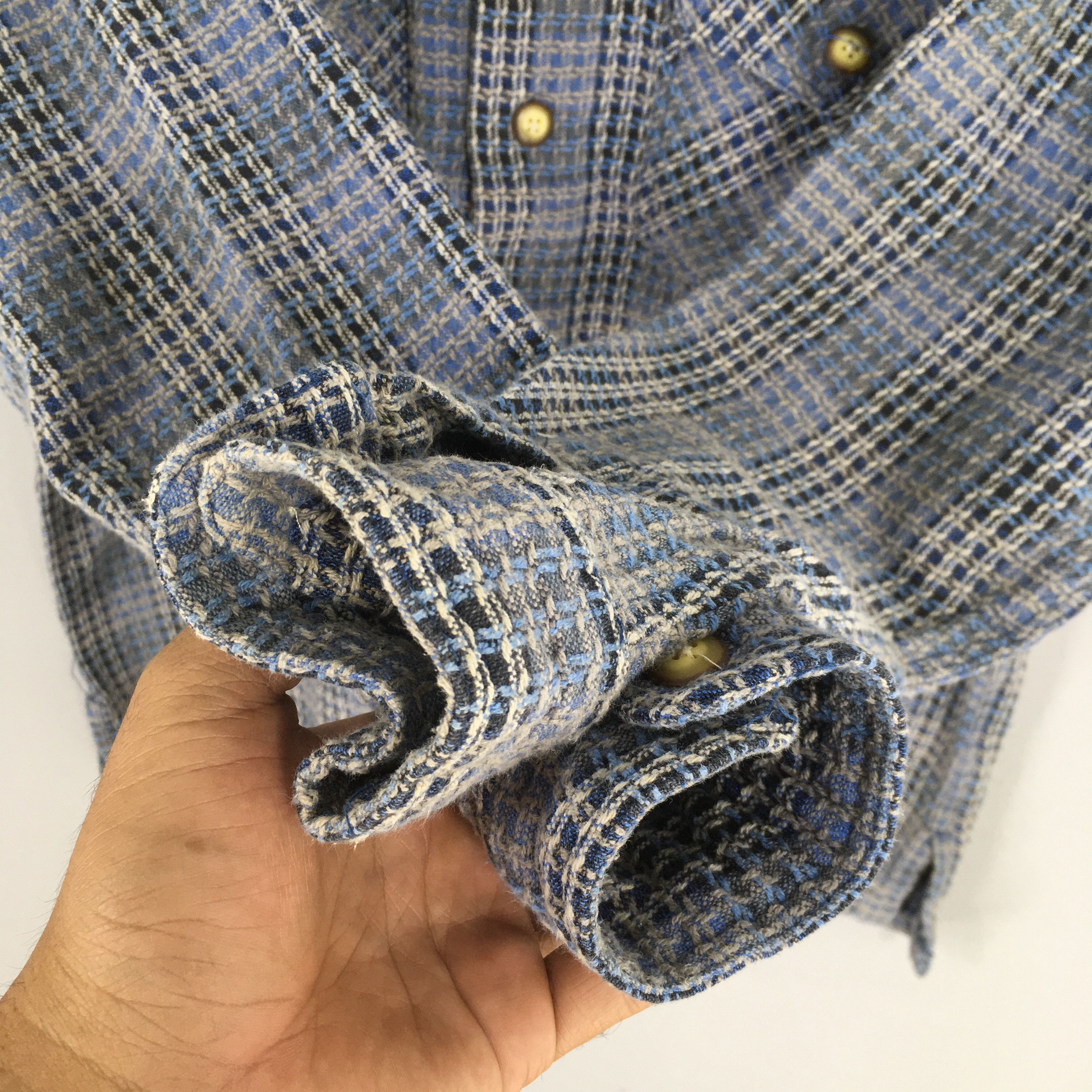 Vintage Vintage 1980s Patchwork Boro Flannel Blue Shirt Medium Size US M / EU 48-50 / 2 - 4 Thumbnail