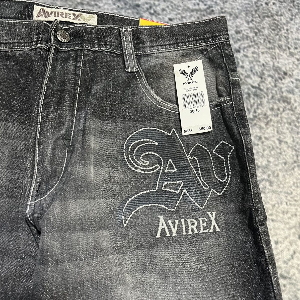 Avirex VINTAGE Y2K AVIREX BAGGY WIDE LEG GRUNGE SKATER JEANS NEW Size US 36 / EU 52 - 10 Thumbnail