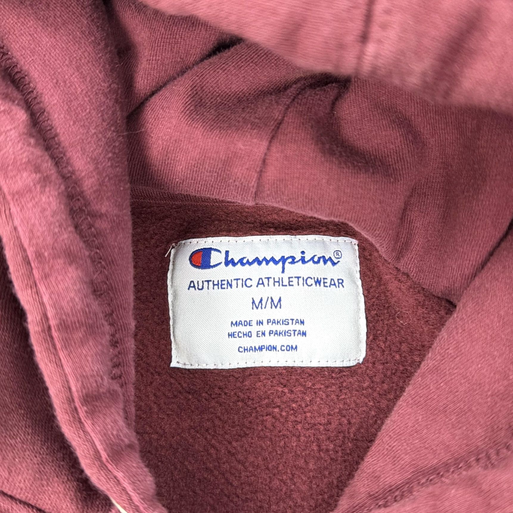 Champion Champion Hoodie Mens Medium Maroon Pullover Fleece Script Logo Sweatshirt Mens Size US M / EU 48-50 / 2 - 5 Thumbnail