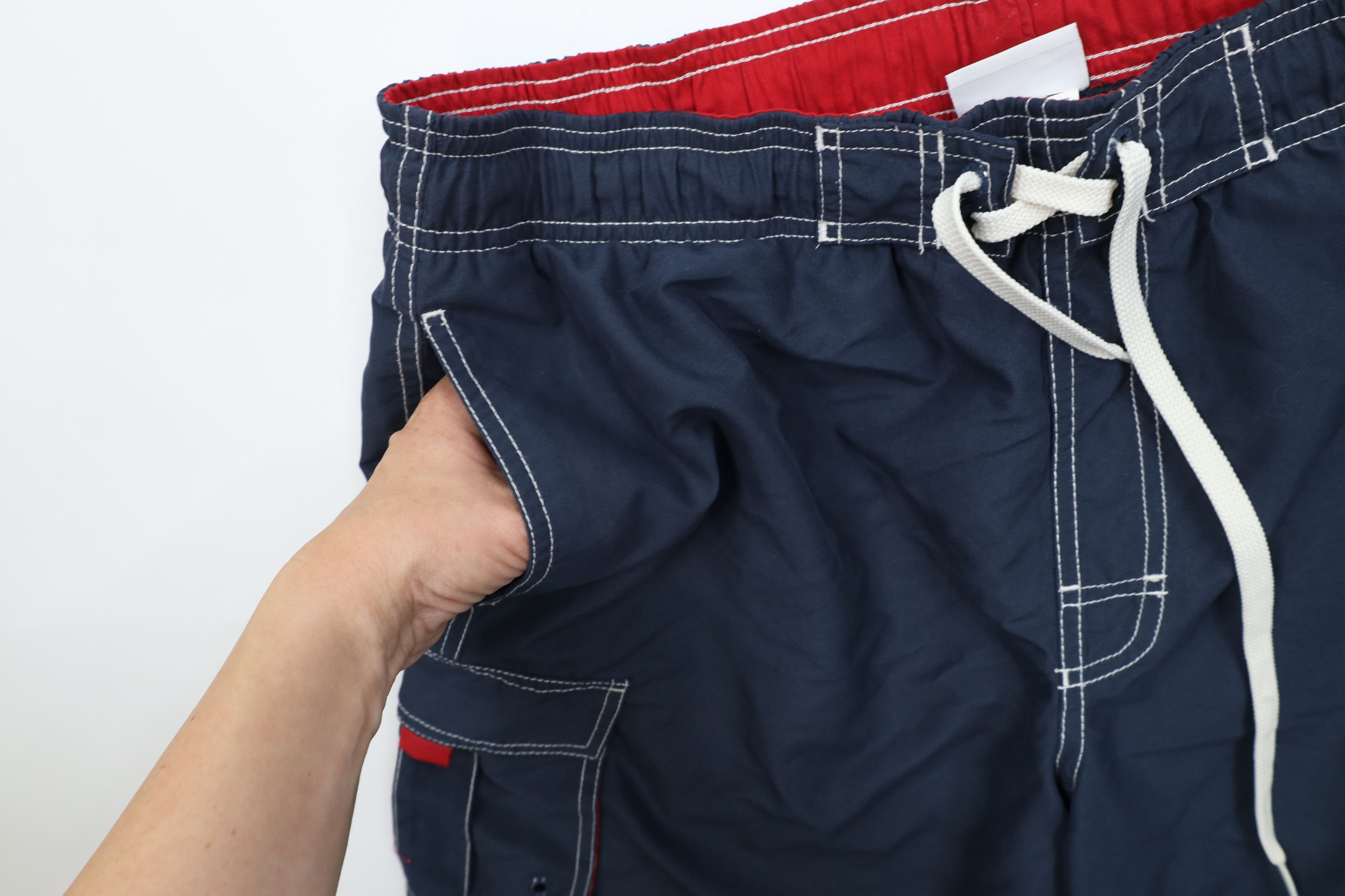 Speedo Vintage Speedo Spell Out Lined Cargo Shorts Swim Trunks Blue Size US 32 / EU 48 - 6 Thumbnail
