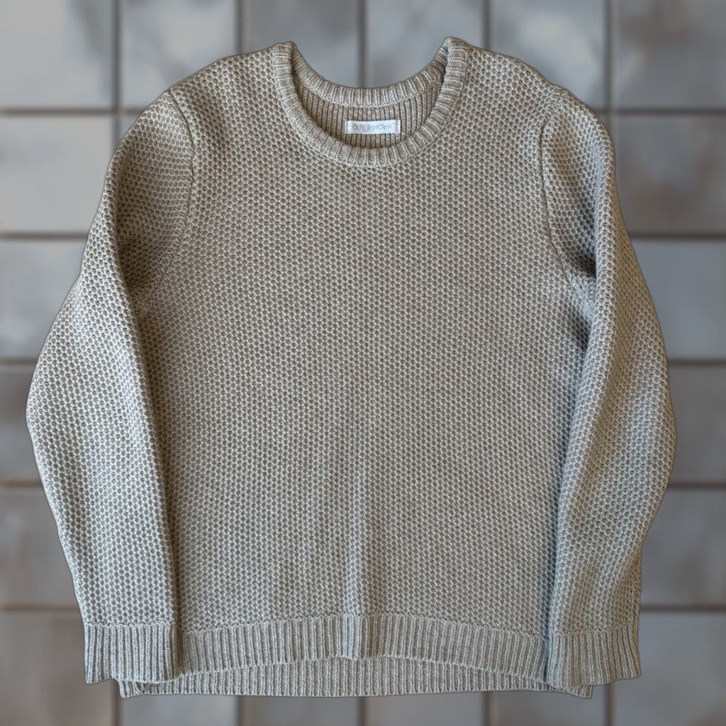 Outerknown Outerknown Eastbank Crew XL Beige Wool Blend Pullover Sweater Minimalist Winter Men Size US XL / EU 56 / 4 - 1 Thumbnail