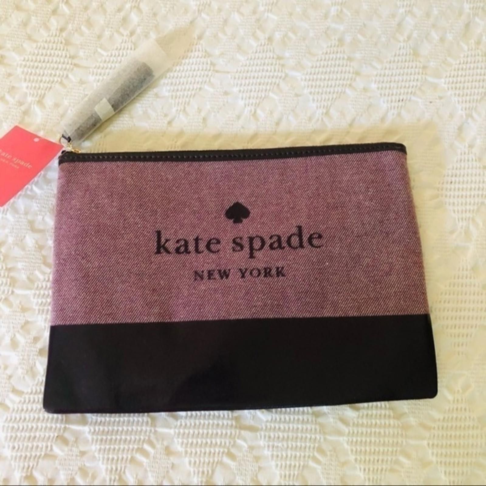 Kate Spade Kate Spade Maroon With Logo Canvas Pouch NWT Size ONE SIZE - 5 Thumbnail