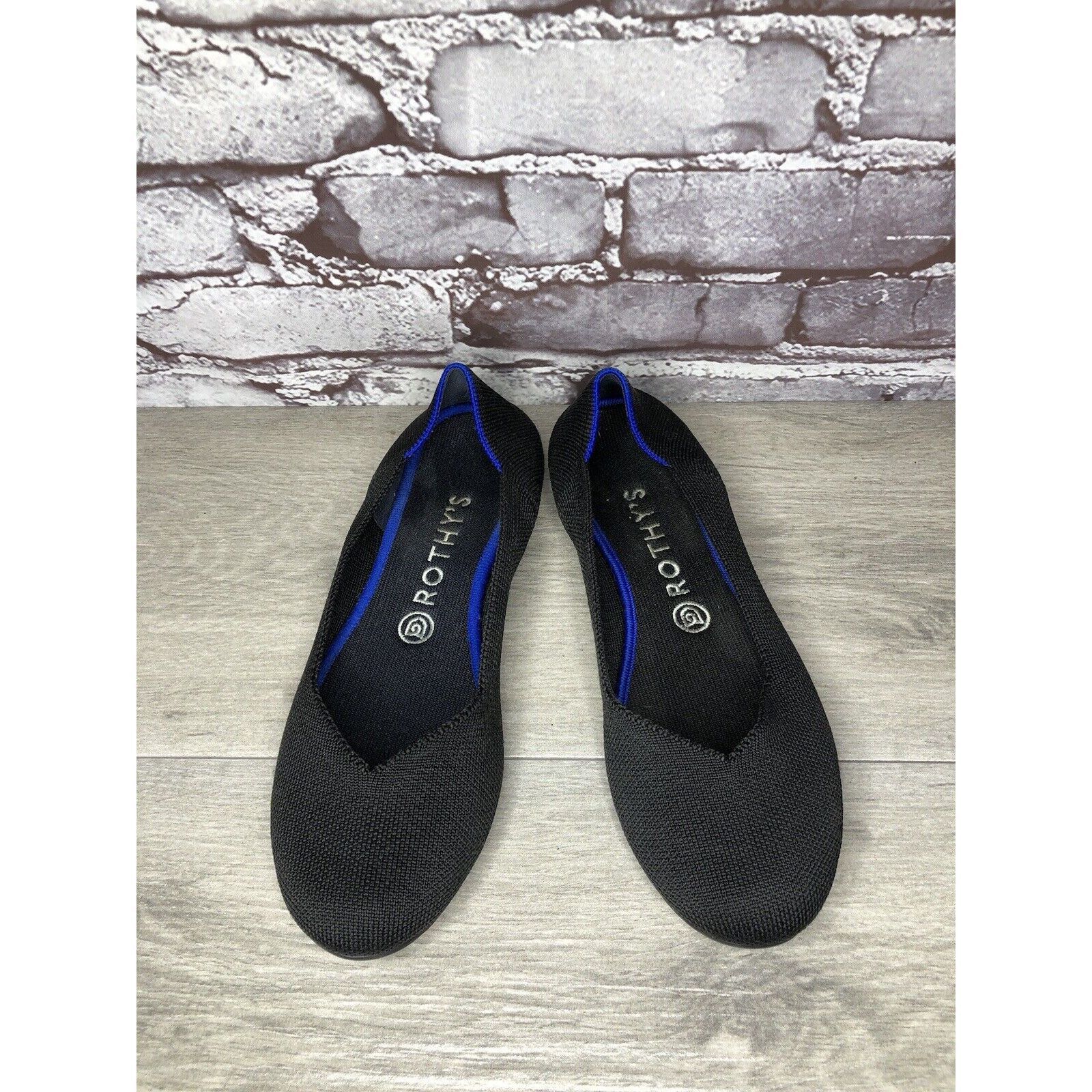 Other Rothys The Flat Black Knit Fabric Round Toe Ballet Flats Wom Size US 8.5 / IT 38.5 - 19 Thumbnail
