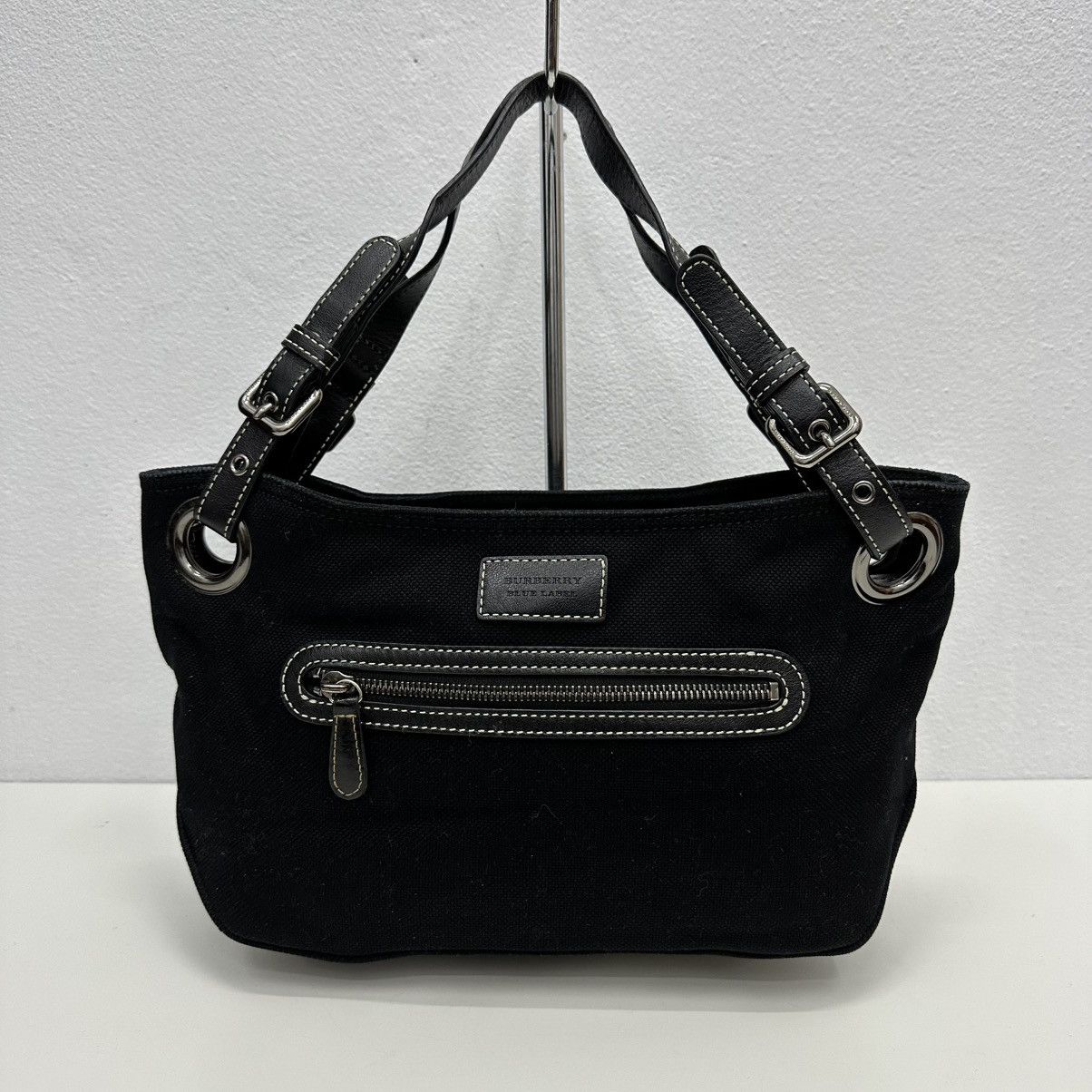 Burberry AUTHENTIC BURBERRY BLUE LABEL BLACK CANVAS SHOULDER TOTE BAG Size ONE SIZE - 3 Thumbnail