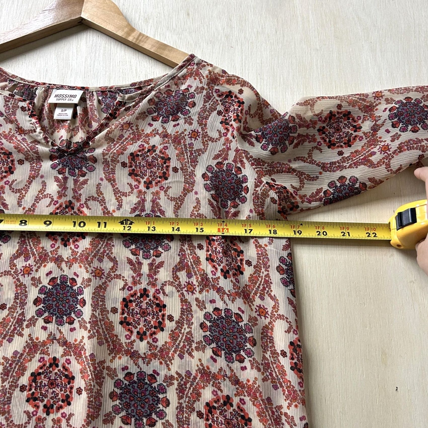 Mossimo Mossimo Supply Co. Blouse Womens Small Multicolor Floral Sheer 3/4 Sleeve Tunic Size S / US 4 / IT 40 - 4 Thumbnail