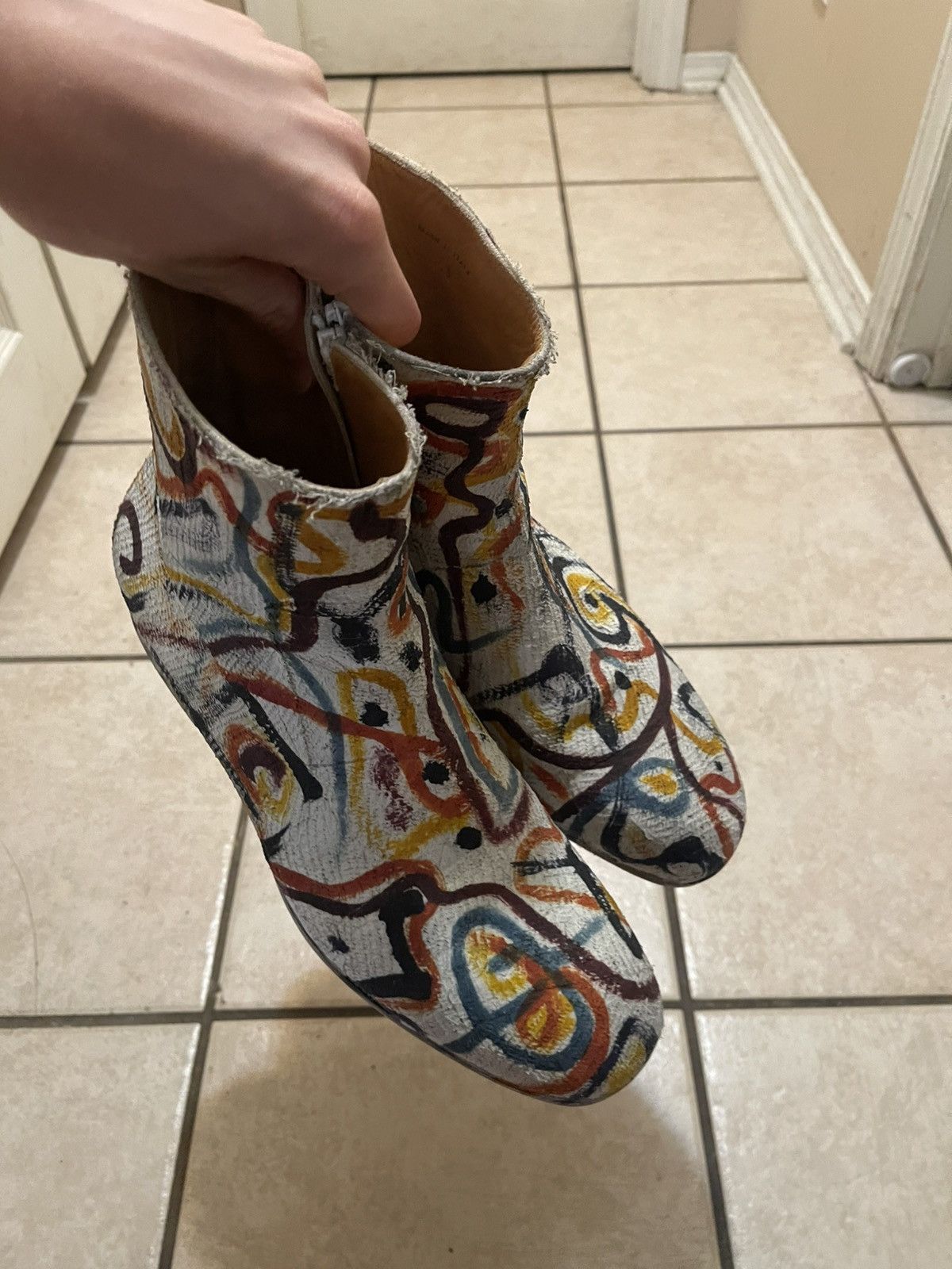 Maison Margiela Maison Margiela A/W 2015 Painted Artisanal Zip Boots Size 43 Size US 10.5 / EU 43-44 - 14 Thumbnail