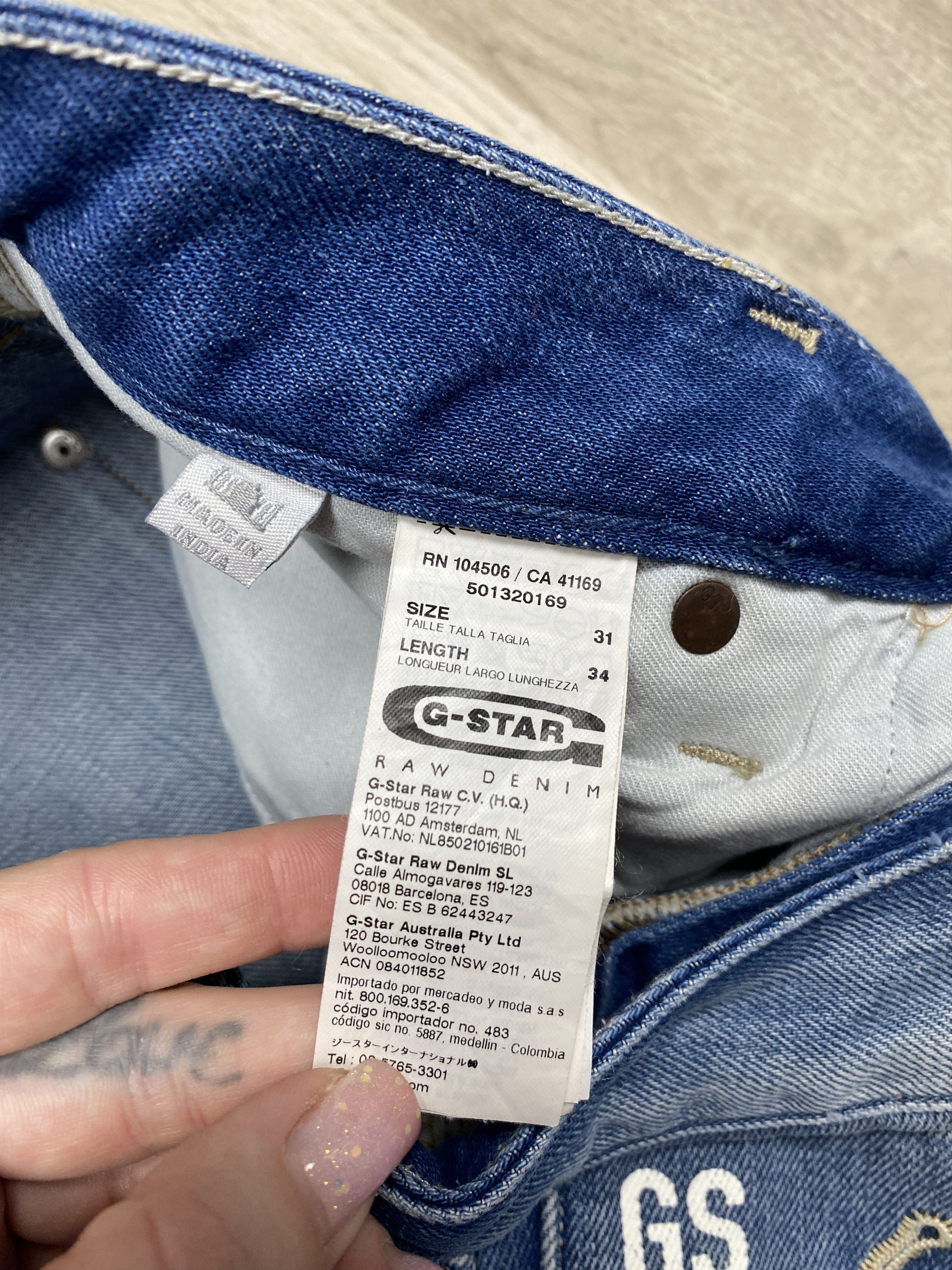 G-Star G Star Raw Mens Attacc Low Straight Denim Pants Jeans Size US 31 - 3 Thumbnail
