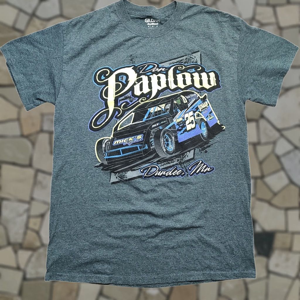 Gildan Don Paplow T-Shirt Gray Mens M Crew Neck Short Sleeve Cotton Blend Graphic Print Dirt Track Racing MN 90s Cars Sports Gildan Latex? Size US M / EU 48-50 / 2 - 1 Thumbnail