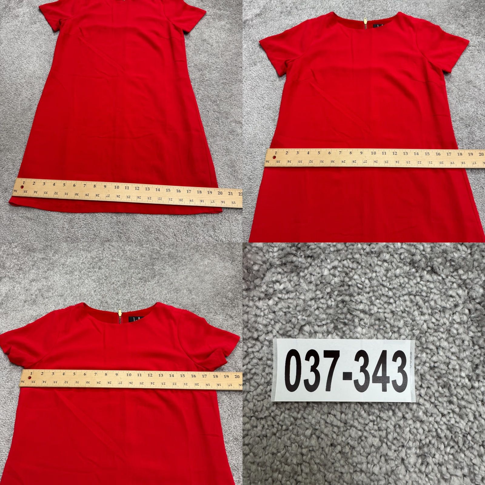 Lulus Lulus Dress Womens S Red Midi Shift Crew Neck Short Sleeve Workwear Classic Officewear Size 28" / US 6 / IT 42 - 9 Thumbnail