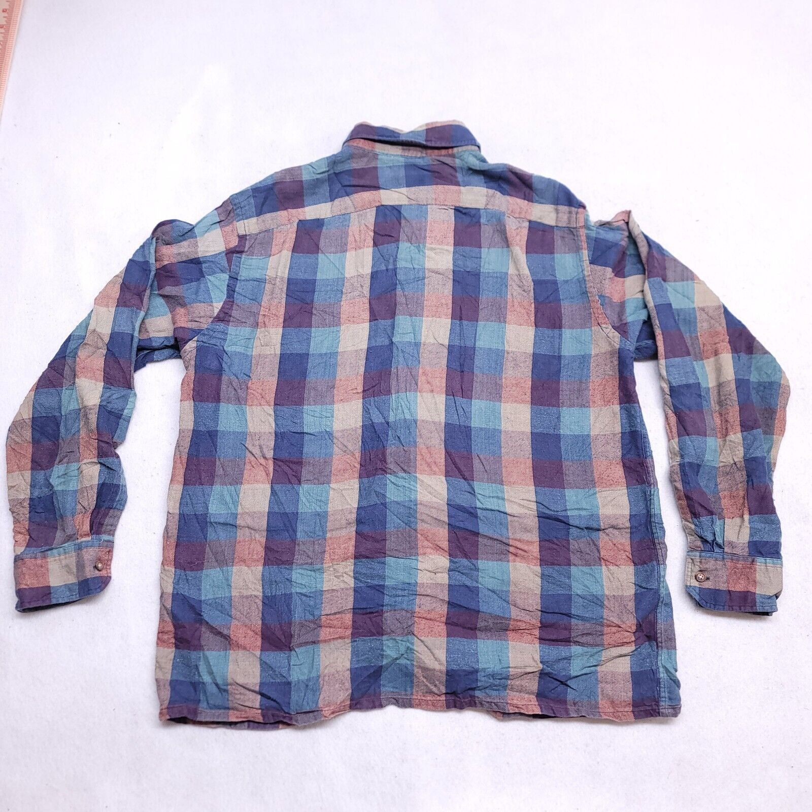 Arrow Arrow Gingham Flannel Casual Shirt Mens Size Large L Blue Size US L / EU 52-54 / 3 - 10 Thumbnail