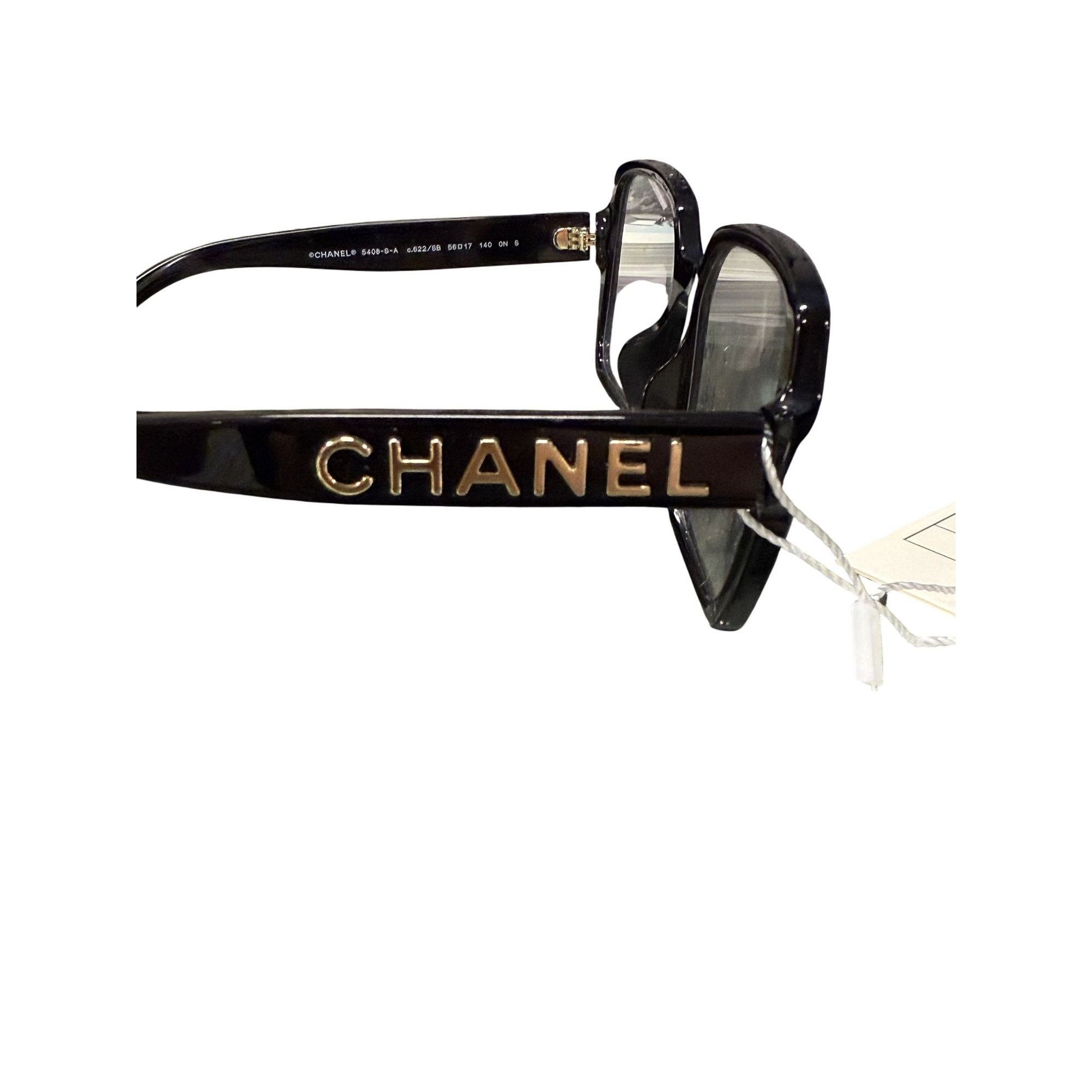 Chanel Chanel 5408 Square Eyeglasses Black Frame Clear Lenses Made Size ONE SIZE - 10 Thumbnail