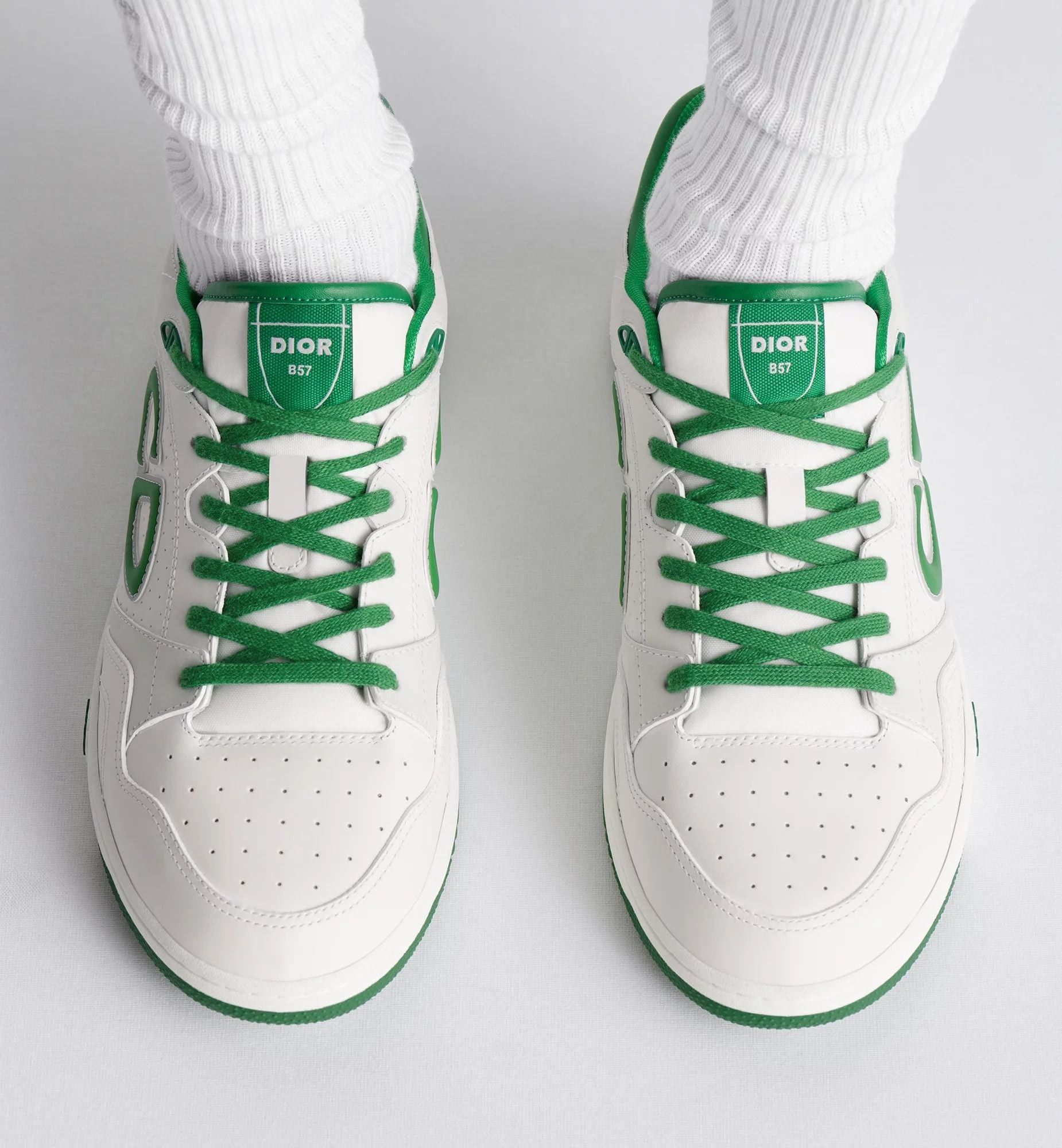 Dior os11x1225 B57 Low-Top Sneakers in White/Green Size US 10 / EU 43 - 2 Thumbnail