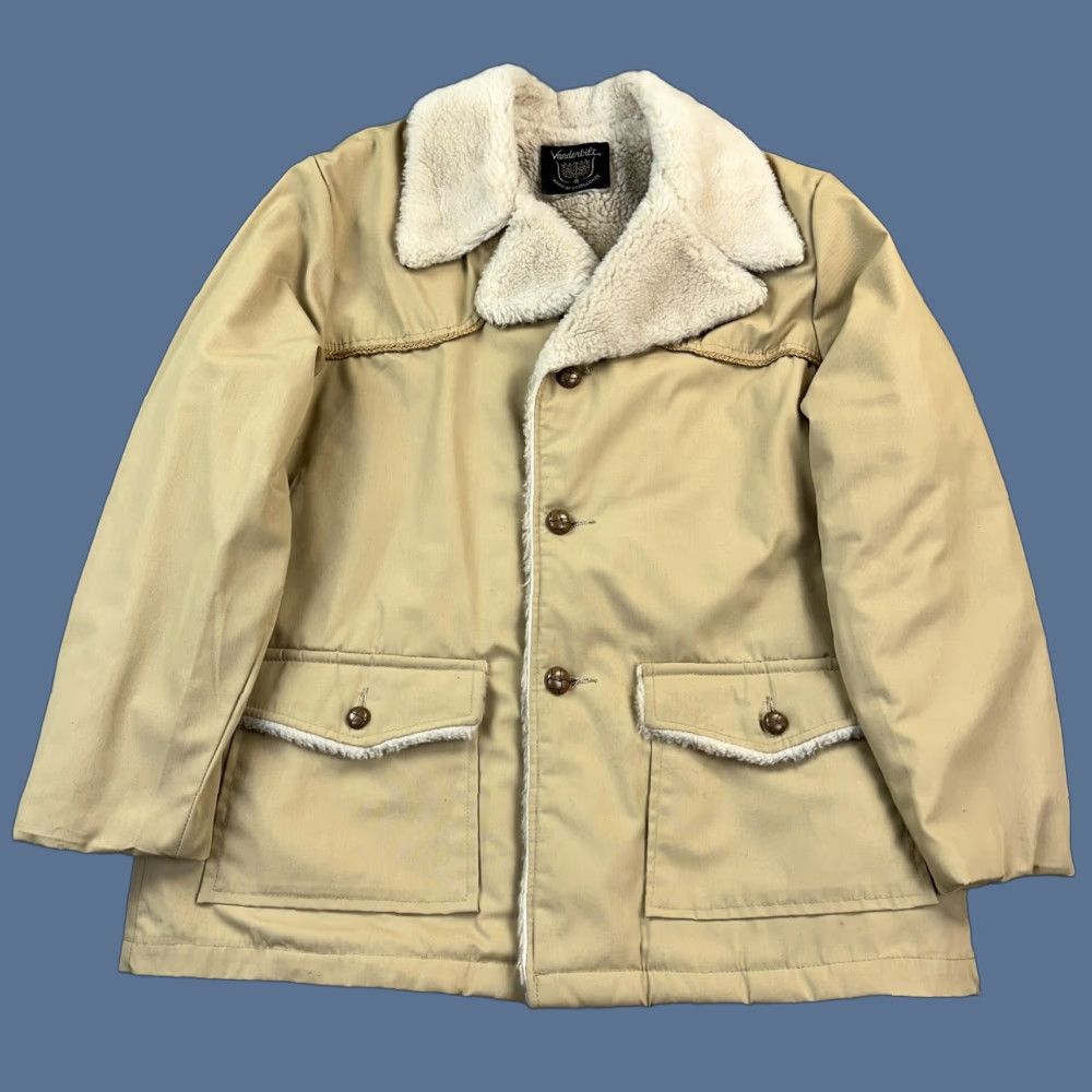 Vintage VINTAGE Vanderbilt Jacket Mens 46 Tan Sherpa Lined Western Coat Cowboy 70s Size US S / EU 44-46 / 1 - 1 Thumbnail