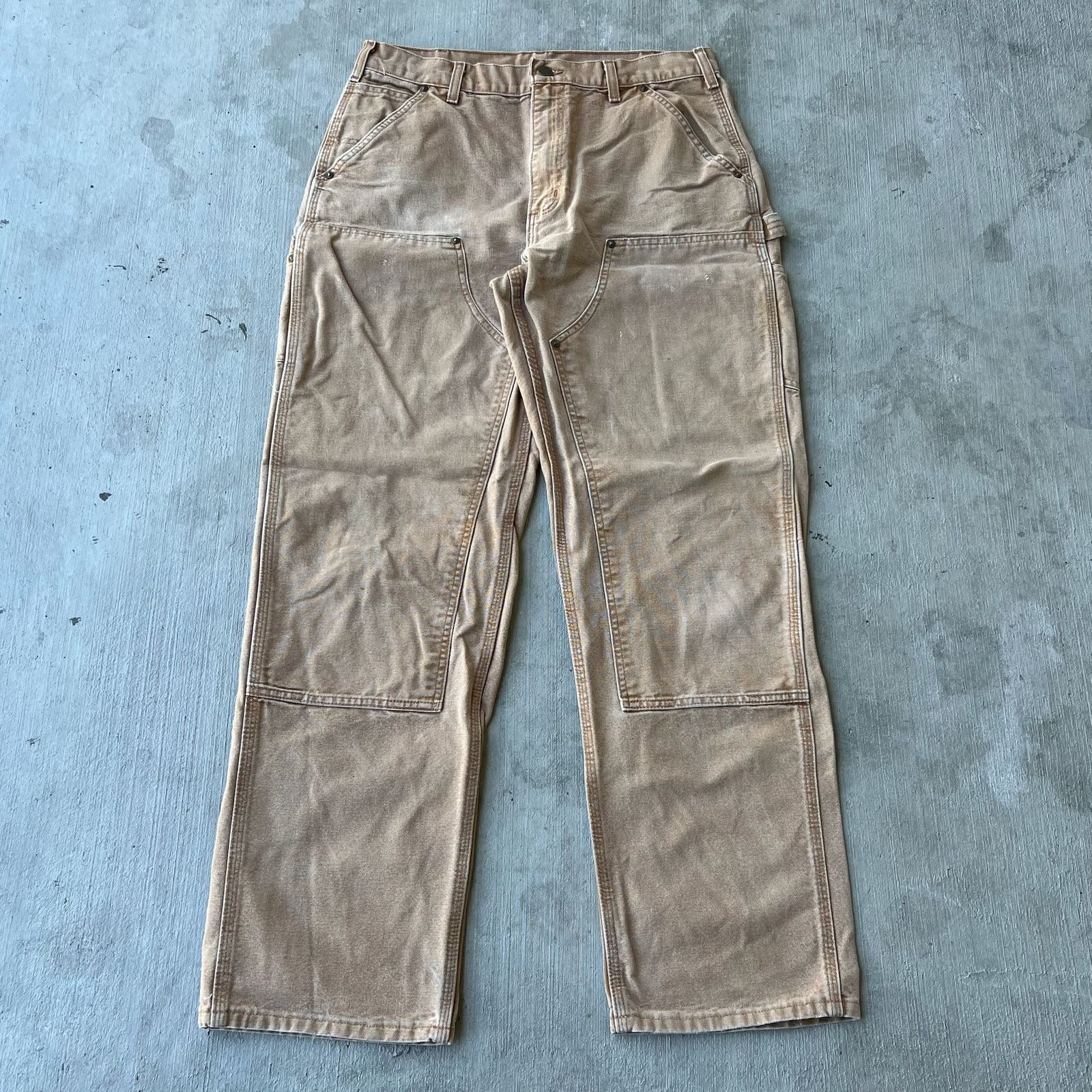 Carhartt × Vintage Carhartt brown double knee work wear carpenter pants Size US 33 - 1 Thumbnail