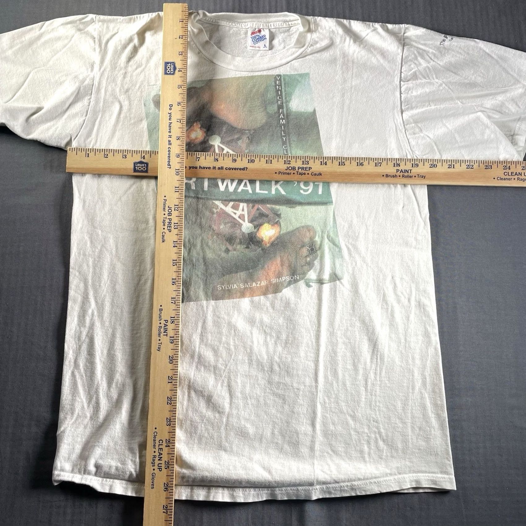 Hanes Venice Art Walk Shirt Men L White California 1991 Hanes Stitch 1991 Theme Men Size US L / EU 52-54 / 3 - 7 Thumbnail