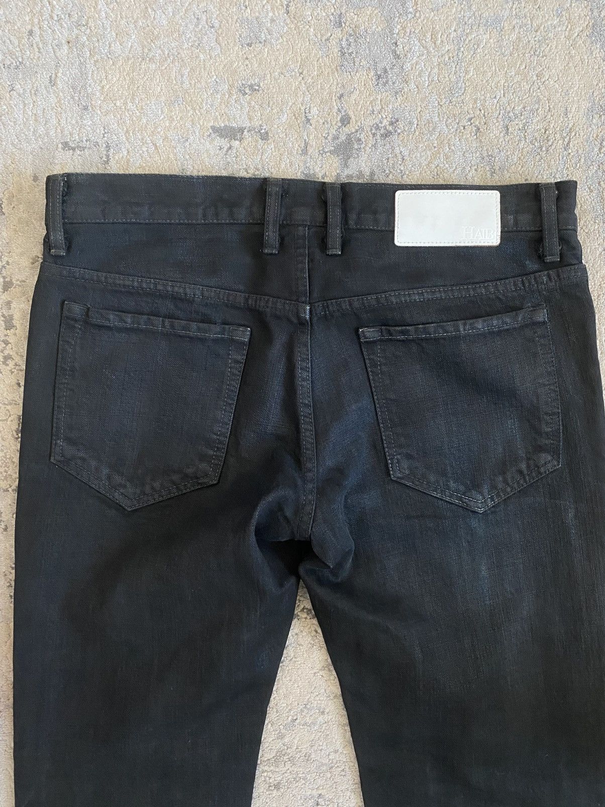 Japanese Brand Halb - Coated Black Straight Denim Size US 33 - 8 Thumbnail