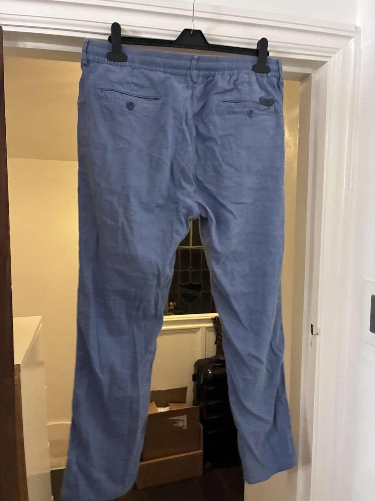 Hermes Hermes linen light blue trousers w34 Size US 34 / EU 50 - 3 Thumbnail