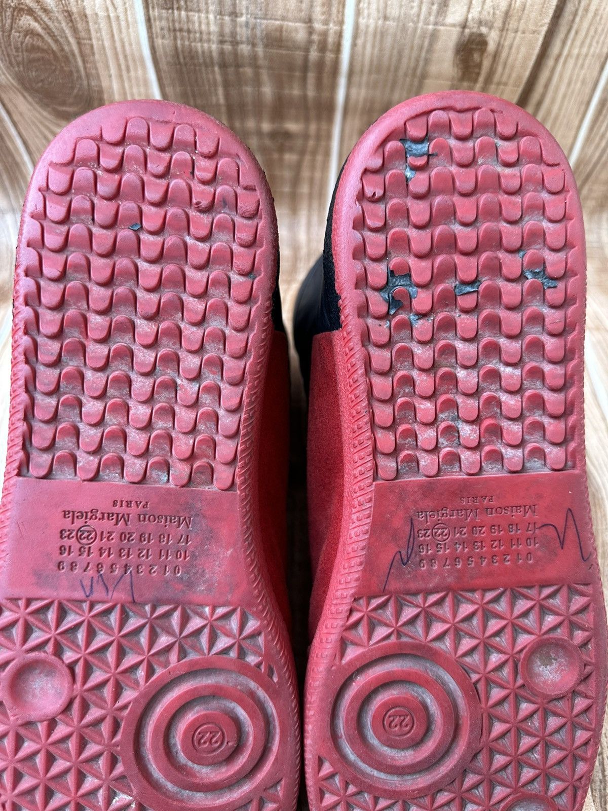 Maison Margiela 👀Maison Margiela Red Leather Suede Futures Hightops Size US 9 / EU 42 - 21 Thumbnail