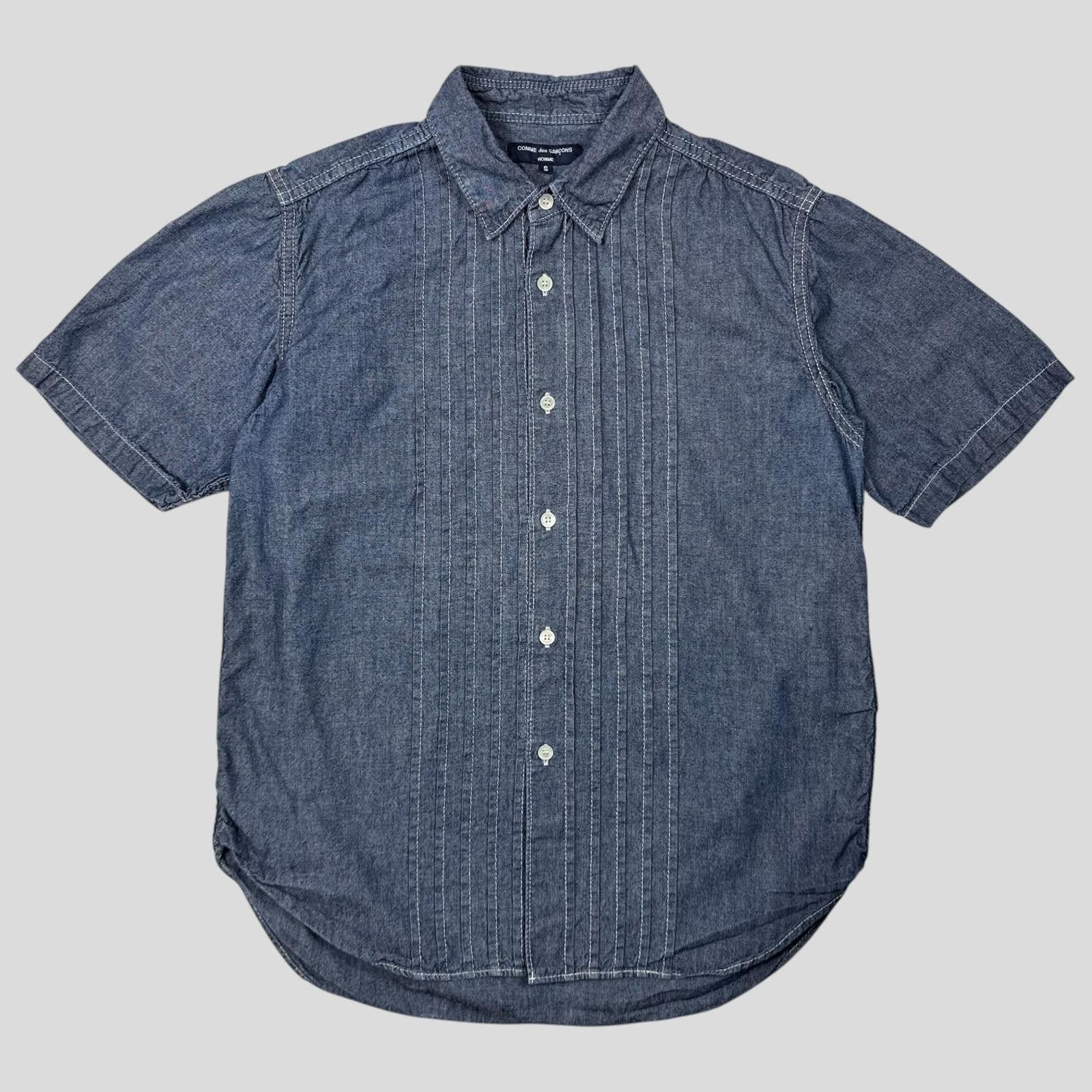 Comme des Garcons Comme Des Garçons Homme 2008 Pleated Indigo Cotton Shirt - S Size US S / EU 44-46 / 1 - 1 Thumbnail