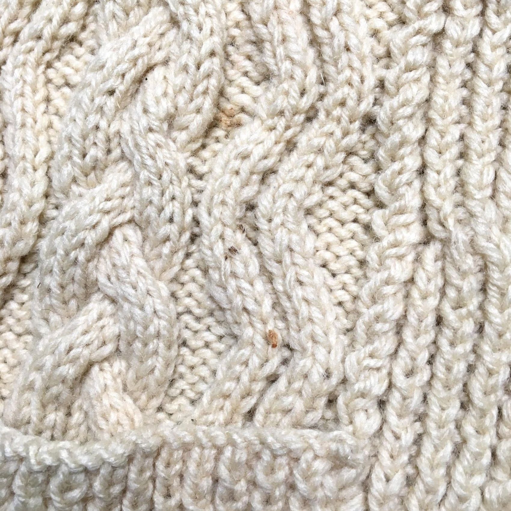 Vintage Cable Knit Cardigan Sweater Mens Medium White Heavyweight V-Neck Fisherman Irish Size US M / EU 48-50 / 2 - 4 Thumbnail