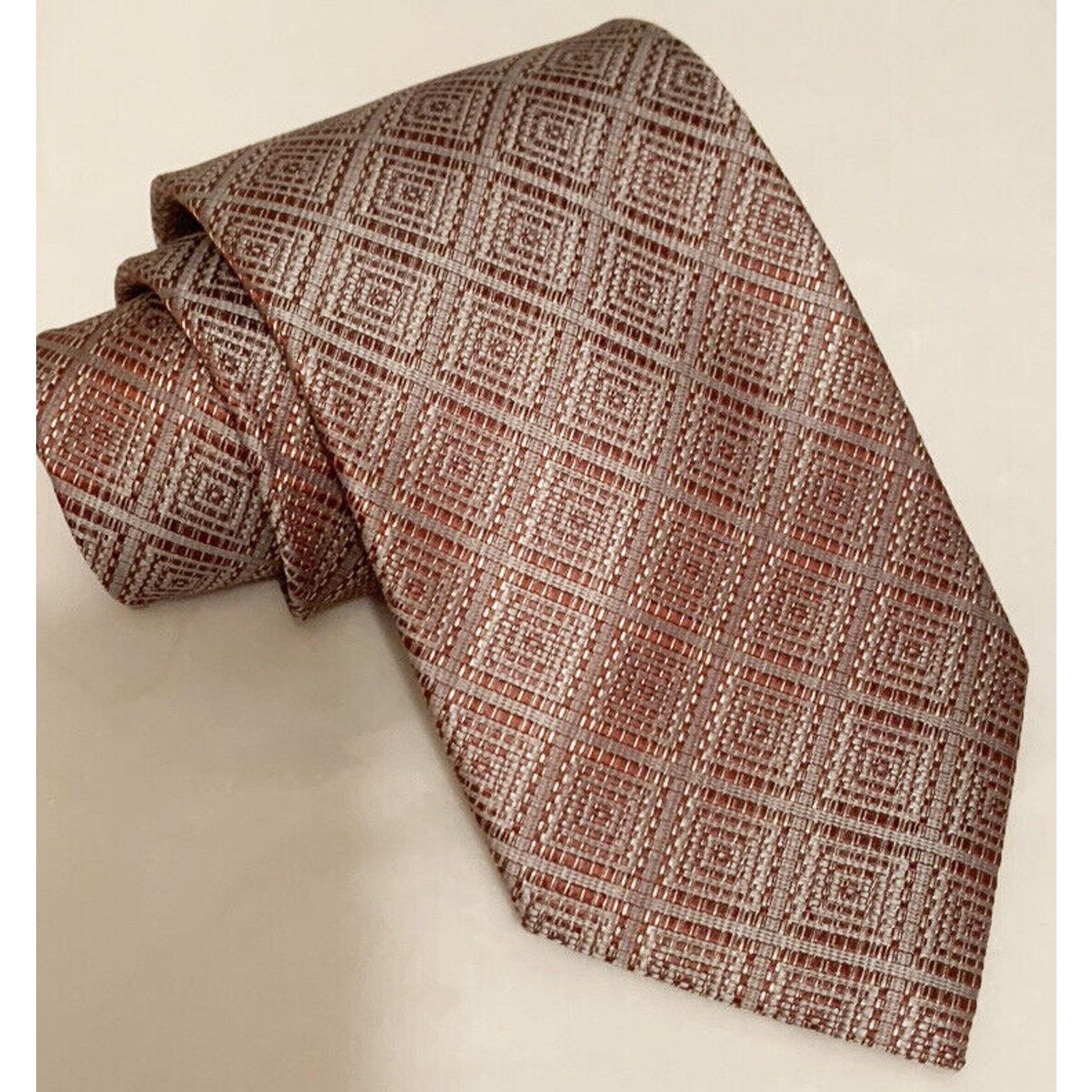 Lui di Lancetti Lancetti Silk Tie - GEOMETRIC Squares pattern Size ONE SIZE - 1 Thumbnail