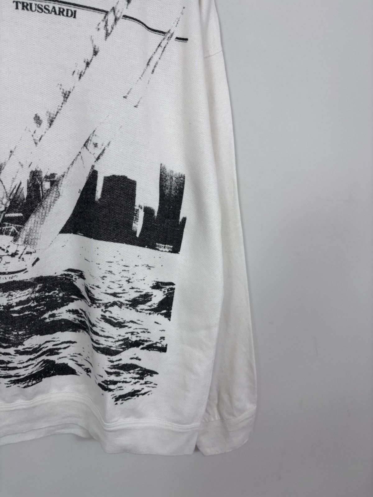 Trussardi Vintage Trussardi Men’s Big City Print Logo White Sweatshirt Size US L / EU 52-54 / 3 - 6 Thumbnail