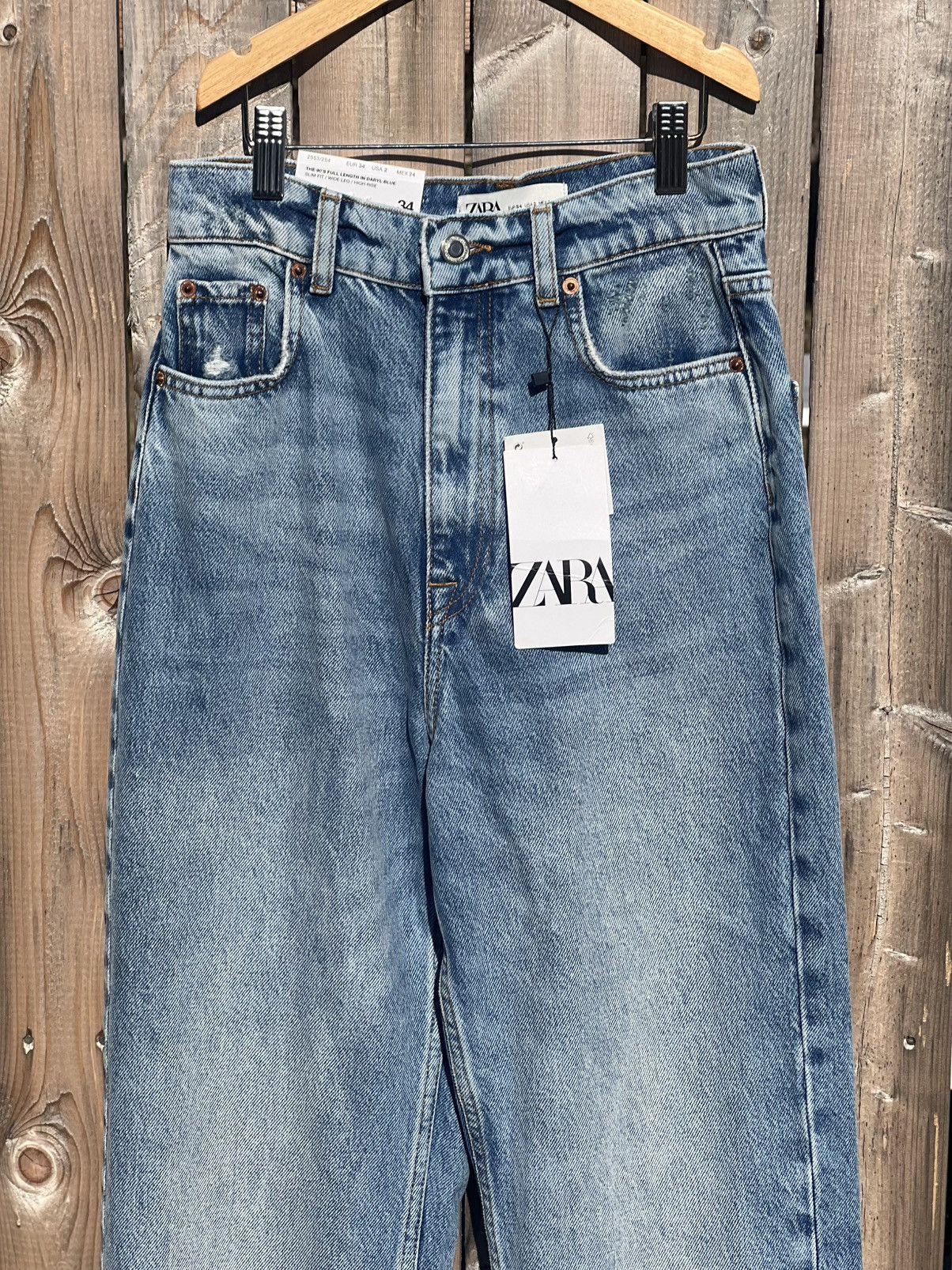 Zara Zara women’s the 90’s full length in DaryL blue jeans NWT Size 26" / US 2 / IT 38 - 4 Thumbnail
