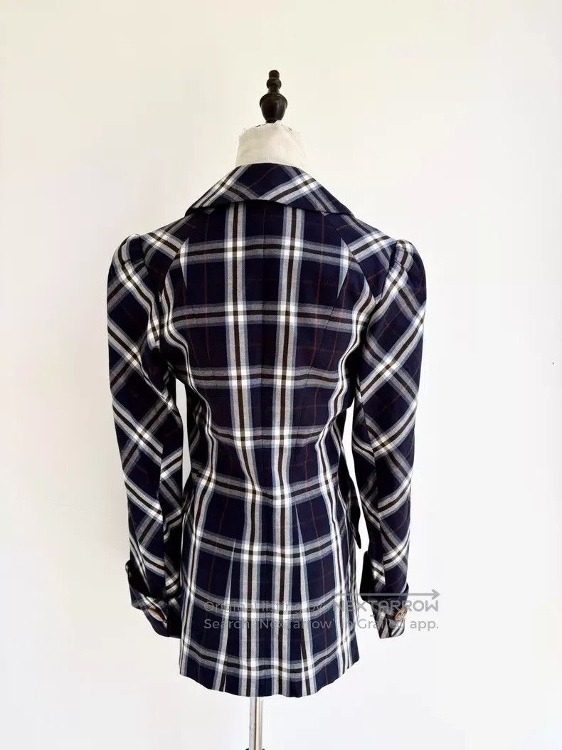 Vivienne Westwood Vivienne Westwood Vintage Blue Plaid Turn-Down Collar Satu Size L / US 10 / IT 46 - 4 Thumbnail