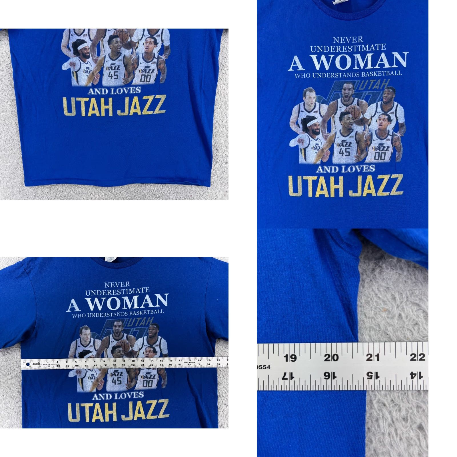 Delta Delta Basketball Shirt Women Large Blue Crew Neck Short Sleeve T-Shirt - 100% Cotton - Regular Fit - American Designer Theme - Womens Size L / US 10 / IT 46 - 8 Thumbnail