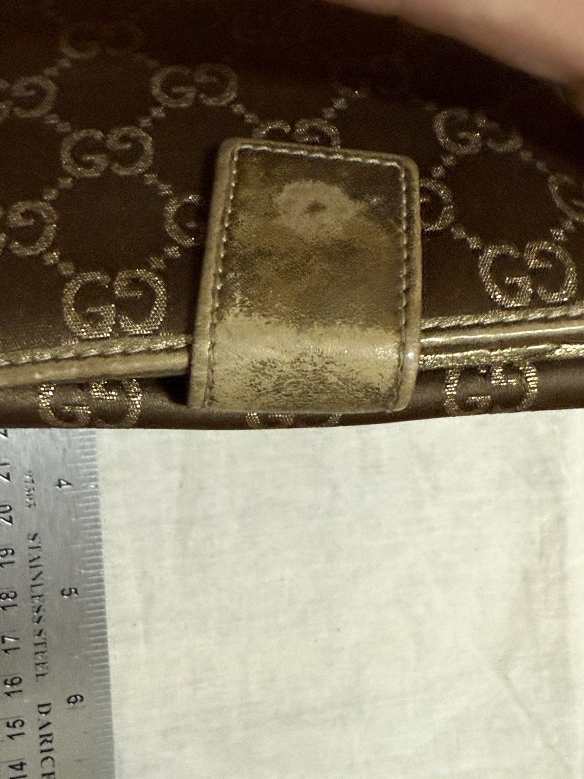 Gucci Gucci Bow Compact Wallet – GG Canvas / Gold Leather Size ONE SIZE - 3 Thumbnail
