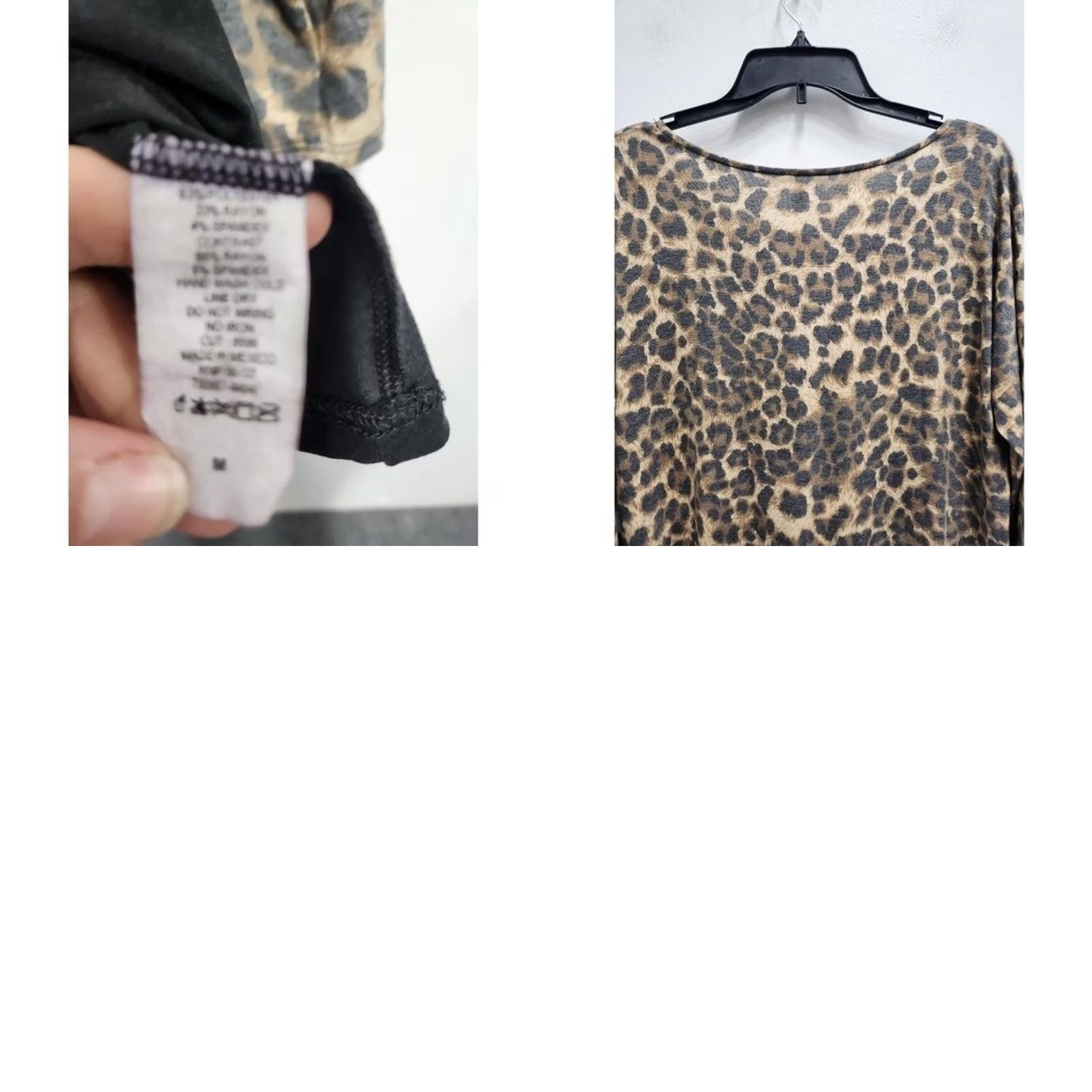 Vintage Honeyme Tunic Top Medium Brown Black Animal Print BOHO 3/4 Sleeve NEW Womens Size M / US 6-8 / IT 42-44 - 8 Thumbnail