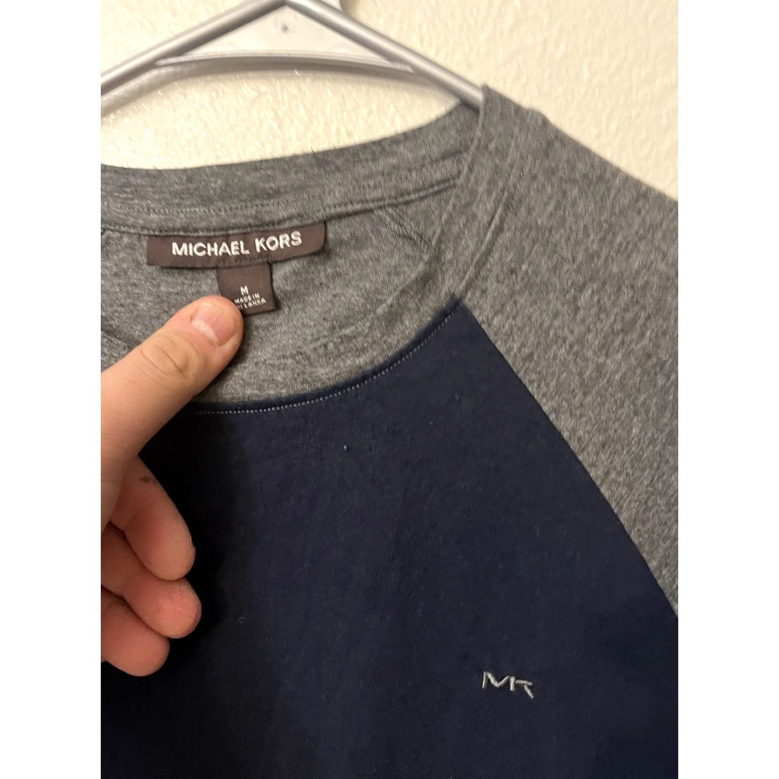 Michael Kors Michael Kors MK Logo Long Sleeve Shirt Gray Blue Crewneck Designer M Size US M / EU 48-50 / 2 - 3 Thumbnail