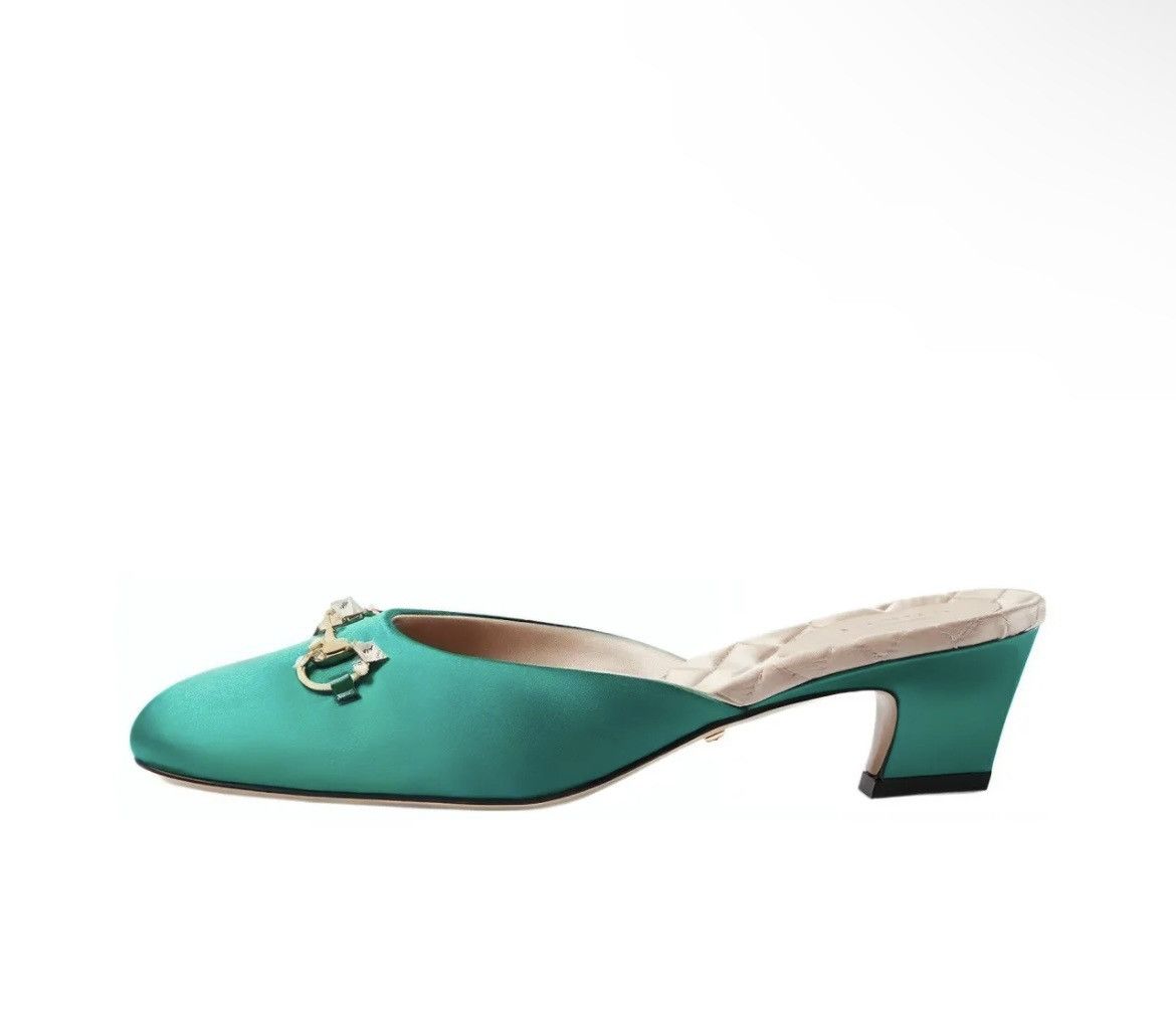 Gucci Gucci Wrap-Toe Horsebit Mules Shamarock/Emerald Size 38.5 Size US 8.5 / IT 38.5 - 2 Thumbnail