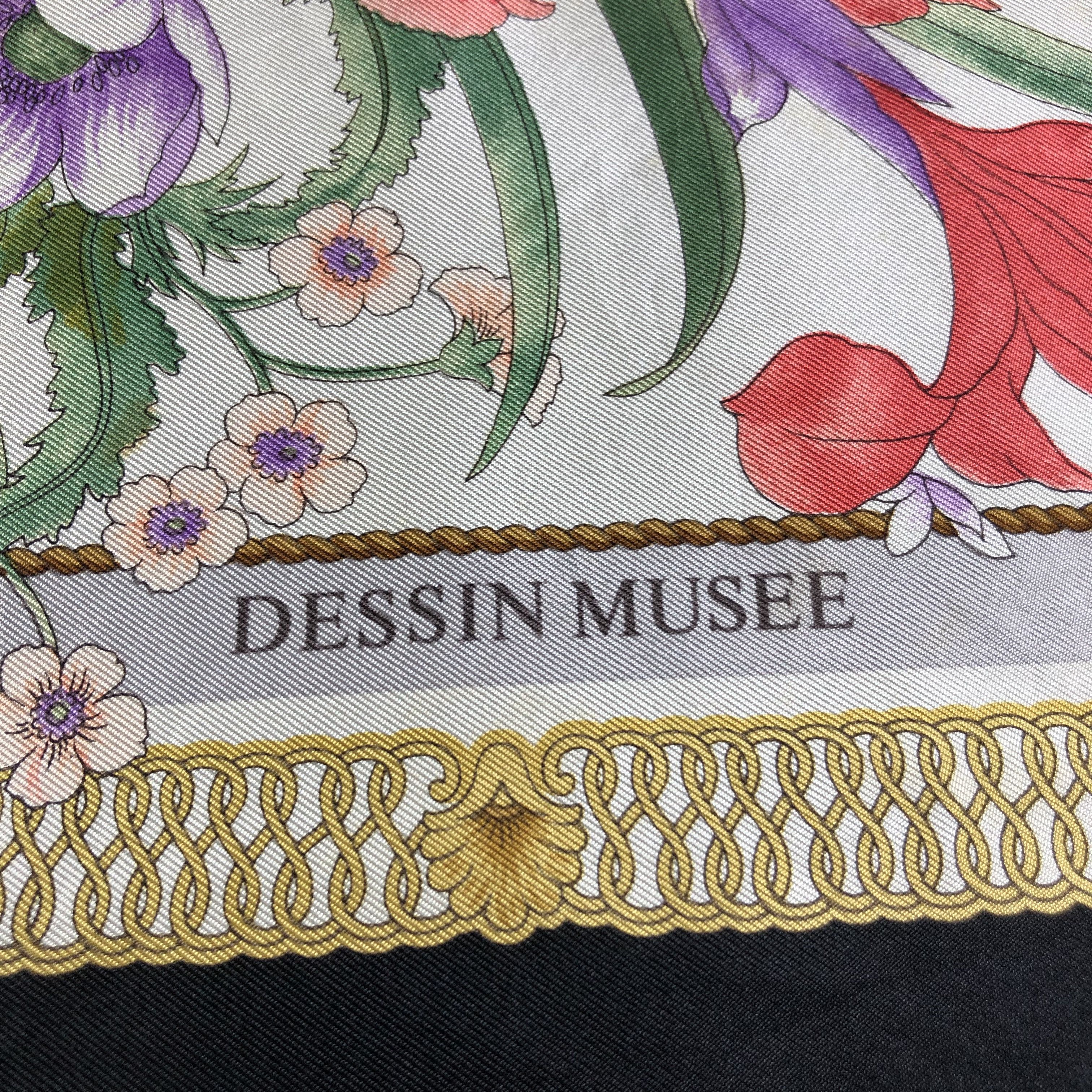 Japanese Brand Dessin Musee Luxury Floral Silk Scarf M598 Size ONE SIZE - 3 Thumbnail