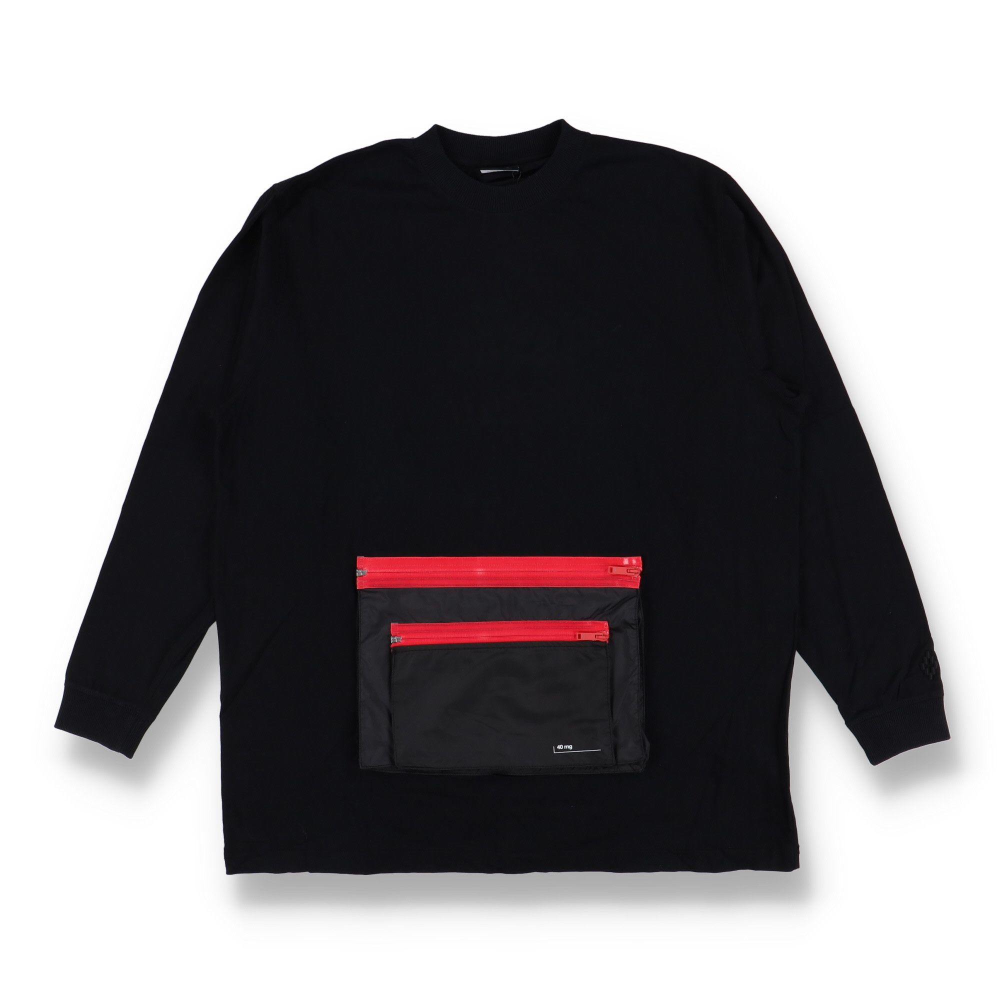 Marcelo Burlon Black Front Pocket Oversized Long Sleeve T-Shirt Size US S / EU 44-46 / 1 - 1 Thumbnail