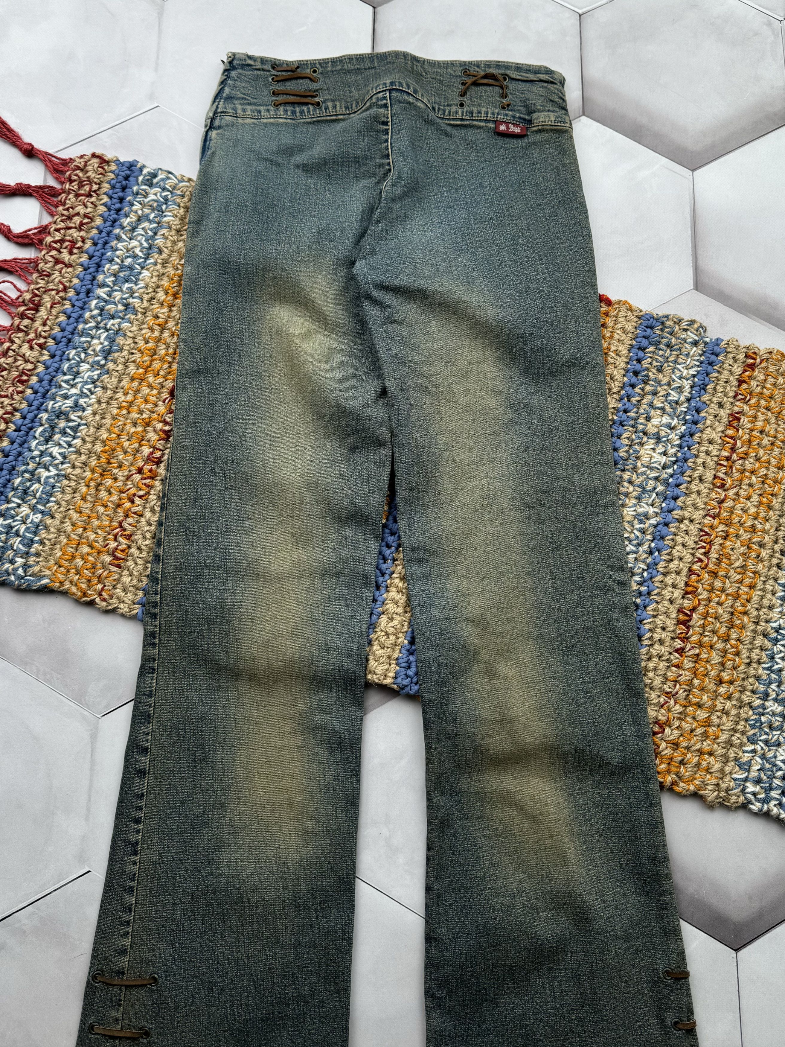 Japanese Brand Vintage Faded Flared Bondage Jeans (E4) Size 25" / US 0 / IT 36 - 6 Thumbnail