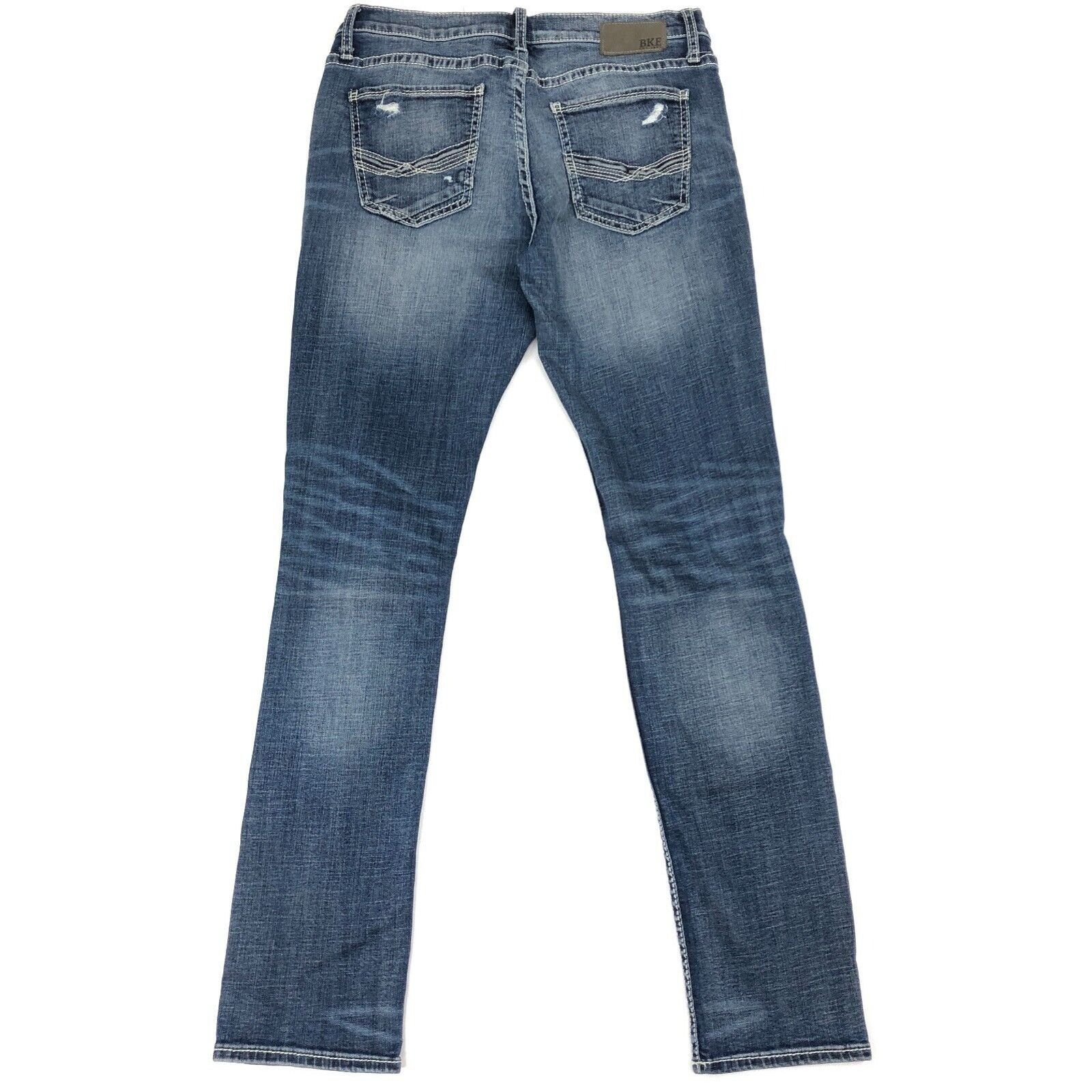 Vintage BKE Mason Light Wash Distressed Blue Slim Jeans Size 33x34 Size US 33 - 7 Thumbnail
