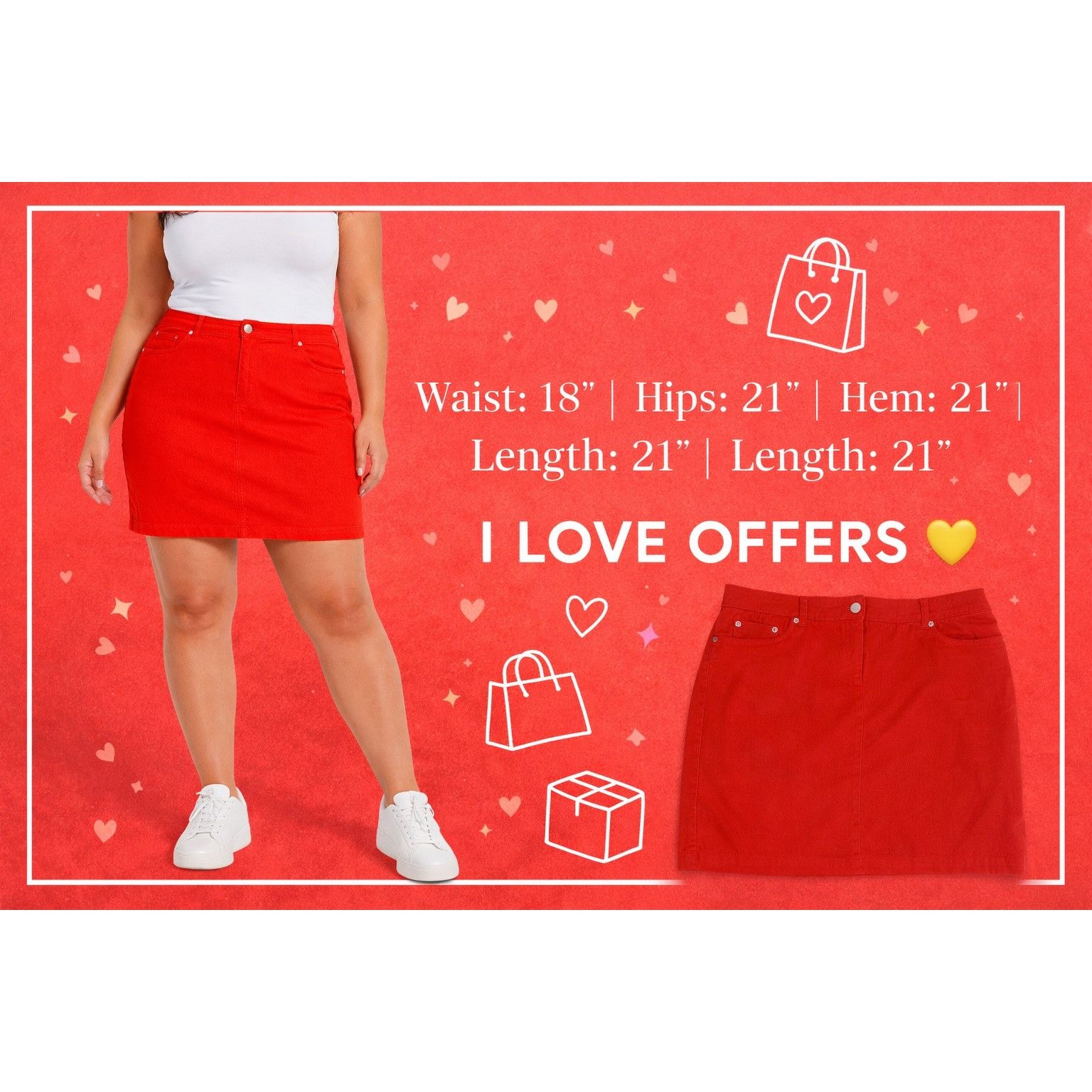 Jones New York Jones New York Mini Skirt - Orange Denim - Size 16 Size 38" / US 16 / IT 52 - 6 Thumbnail
