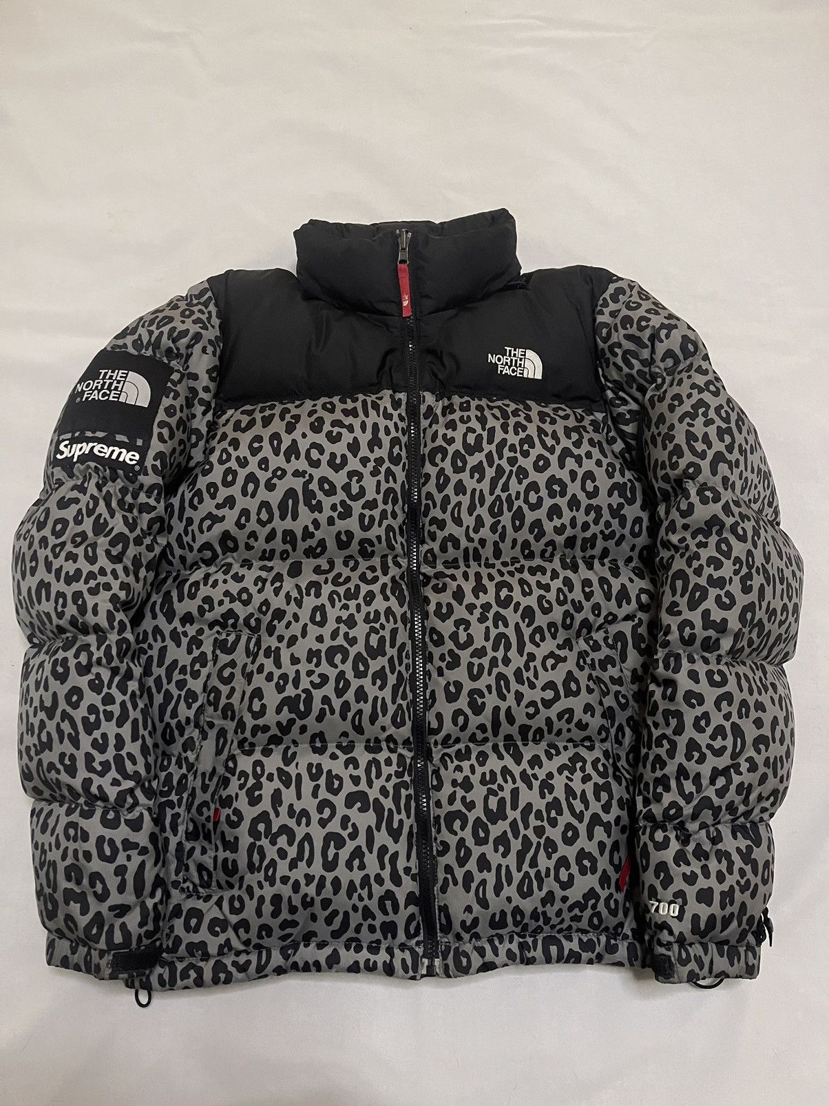 image of Supreme 11Fw Tnf North Face Grey Leopard Nuptse Jacket, Men's (Size Medium)