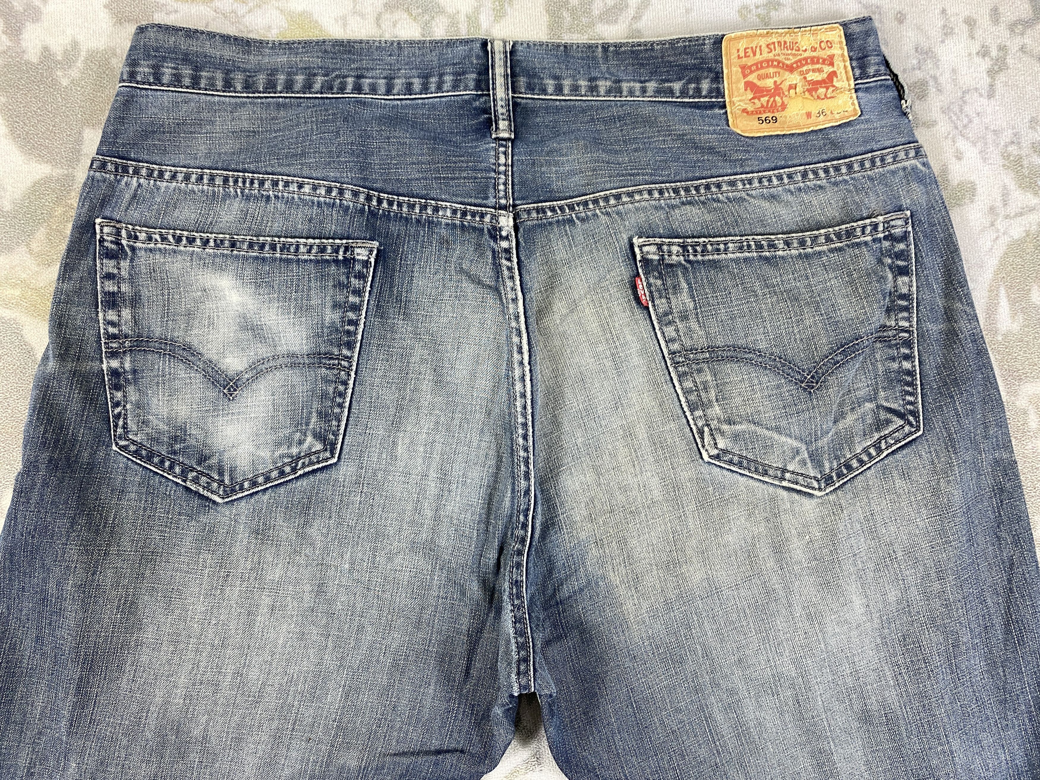 Levi's Distressed Blue Levi's 569 Jeans 39x31 Denim -SJ100 Size US 39 - 4 Thumbnail