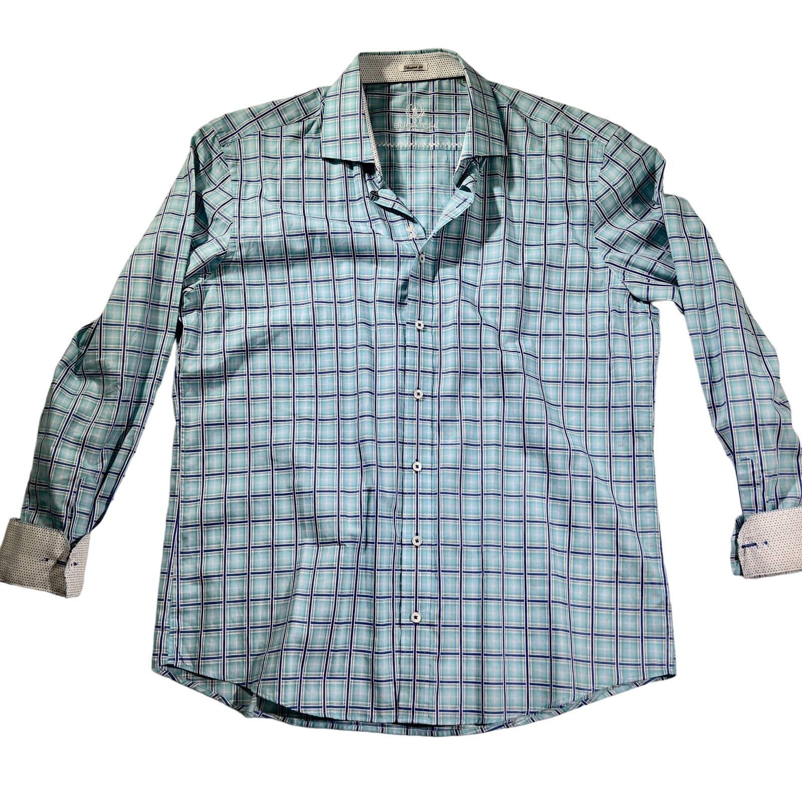 BUGATCHI Bugatchi Uomo Button Shirt XXL ** Shaped Fit ** Flex Cuffs Size US XXL / EU 58 / 5 - 1 Thumbnail