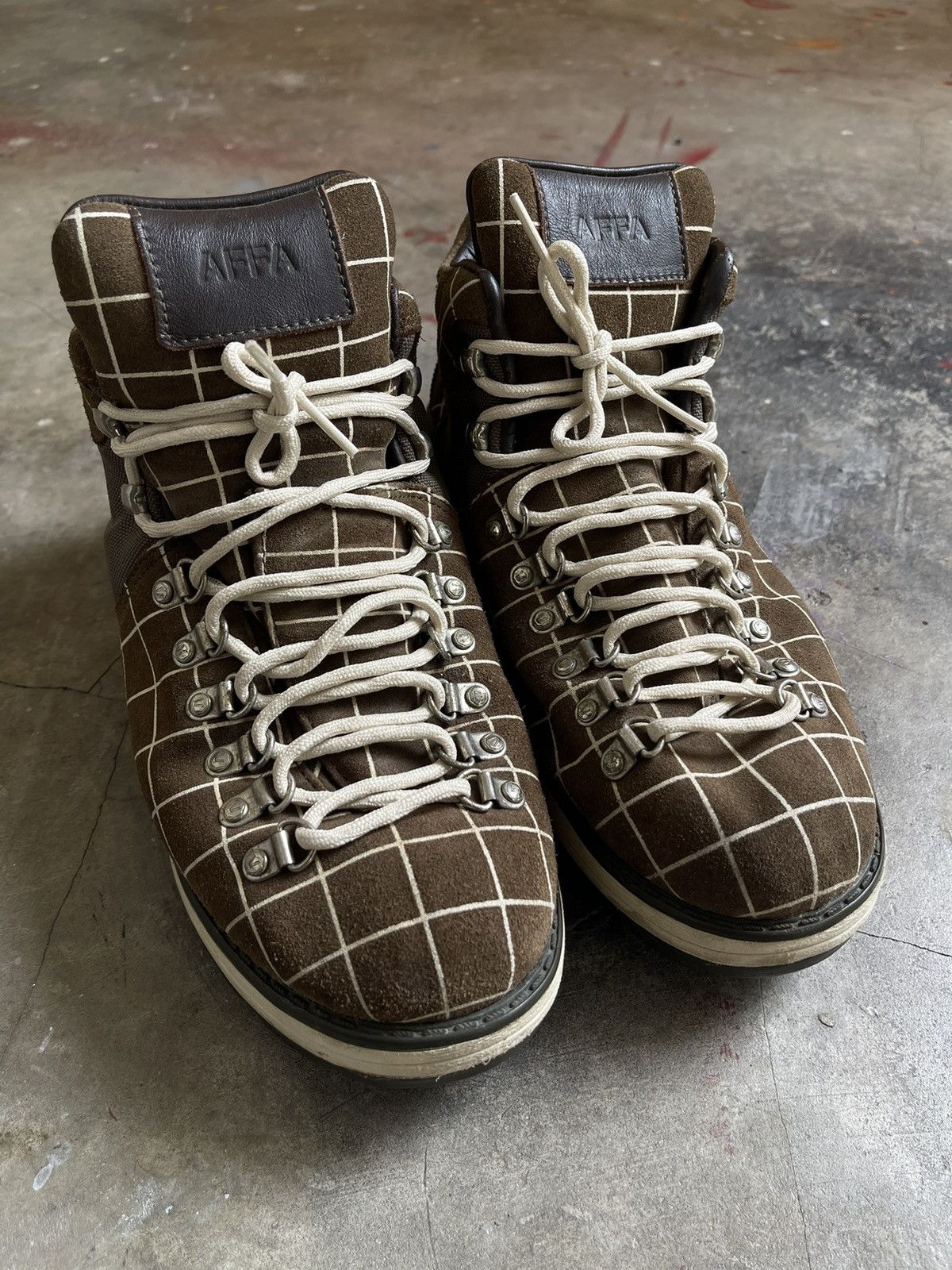 visvim×affa check design trekking boots