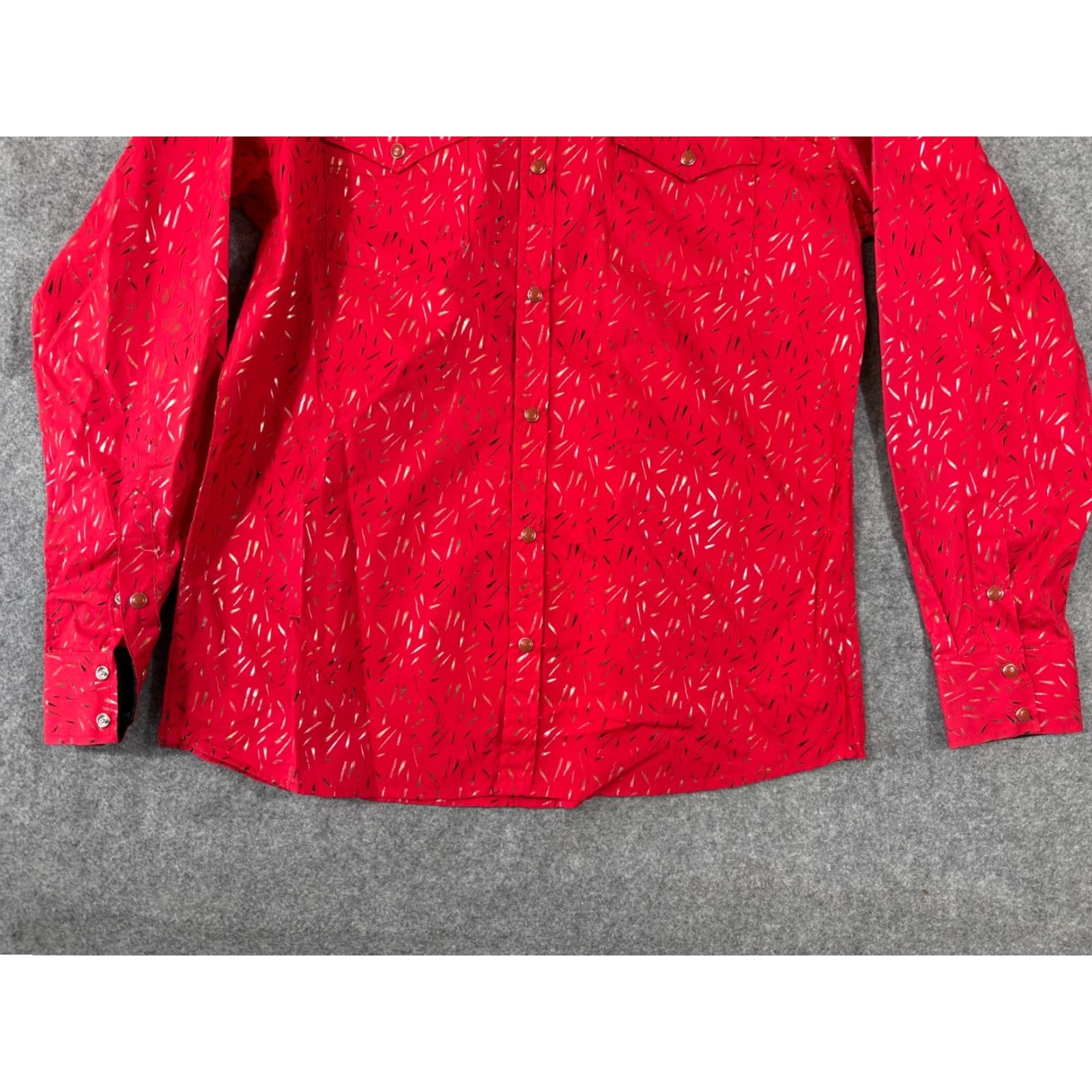 Vintage ACE OF DIAMOND Western Shirt Mens L Red Geometric Pearl Snap NWT Size US L / EU 52-54 / 3 - 4 Thumbnail